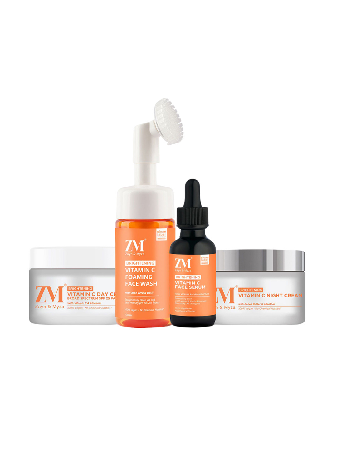 ZM Zayn & Myza Set Of 4 Vitamin C Brightening Face Wash, Serum, Day & Night Cream, Transparent
ZM Zayn & Myza Set Of 4 Vitamin C Brightening Face Wash, Serum, Day & Night Cream, Transparent