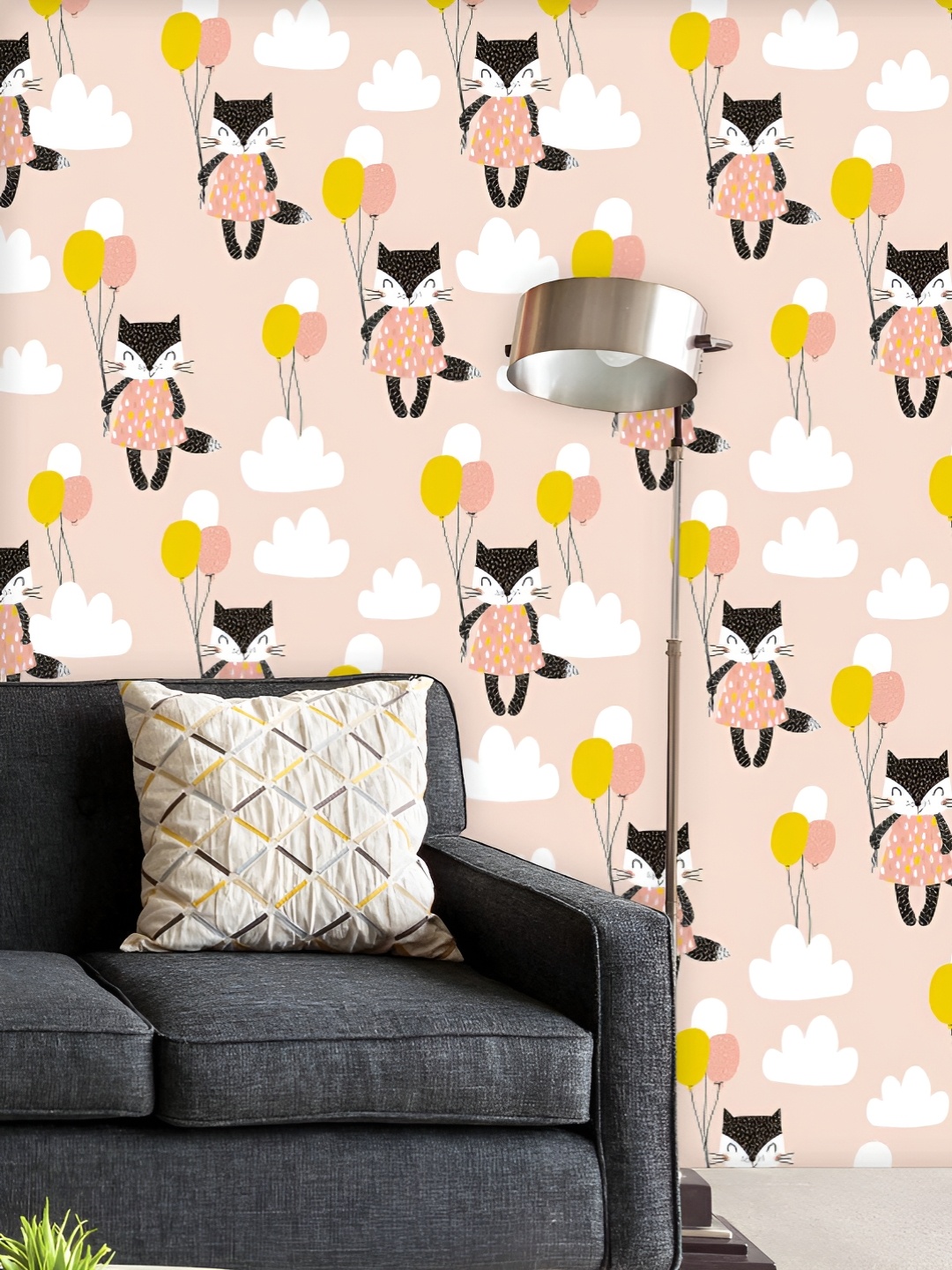 ArtzFolio Printed UV-Resistant Anti-Bacterial Cats, Air Balloon Clouds Peel & Stick Wallpaper, Multi
ArtzFolio Printed UV-Resistant Anti-Bacterial Cats, Air Balloon Clouds Peel & Stick Wallpaper, Multi