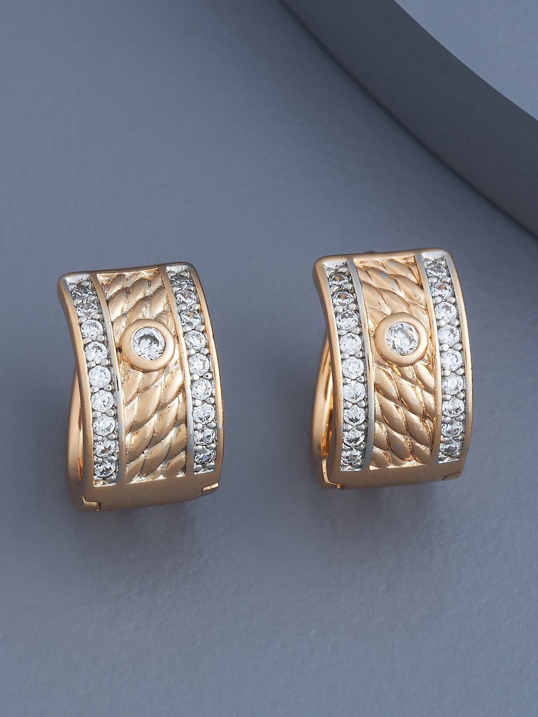 Kushal's Fashion Jewellery Rhodium Gold -Plated Zircon Studded Geometric Hoop Earrings, Silver
Kushal's Fashion Jewellery Rhodium Gold -Plated Zircon Studded Geometric Hoop Earrings, Silver