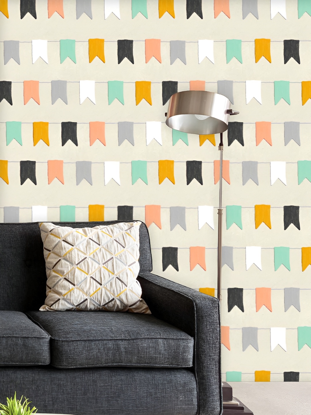 ArtzFolio Printed UV-Resistant Anti-Bacterial Hand Drawn Bunting Style Peel & Stick Wallpaper, Multi
ArtzFolio Printed UV-Resistant Anti-Bacterial Hand Drawn Bunting Style Peel & Stick Wallpaper, Multi