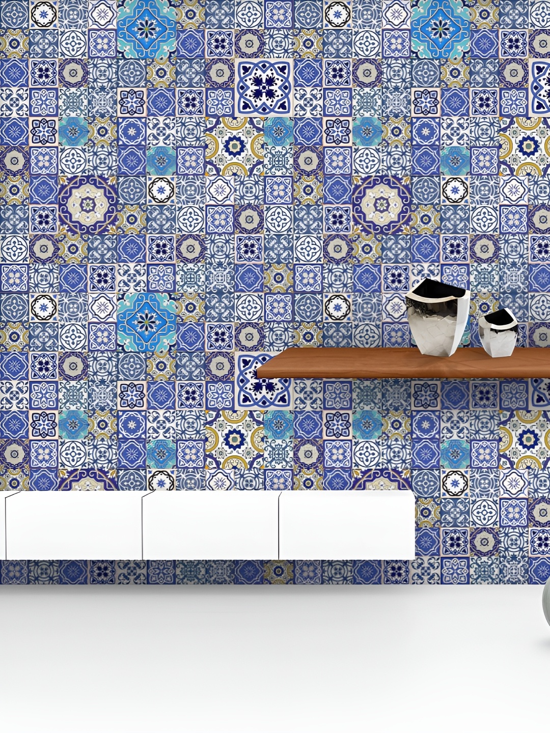 ArtzFolio Printed UV-Resistant Anti-Bacterial Colorful Moroccan Tiles Pattern Peel & Stick Wallpaper, Multi
ArtzFolio Printed UV-Resistant Anti-Bacterial Colorful Moroccan Tiles Pattern Peel & Stick Wallpaper, Multi
