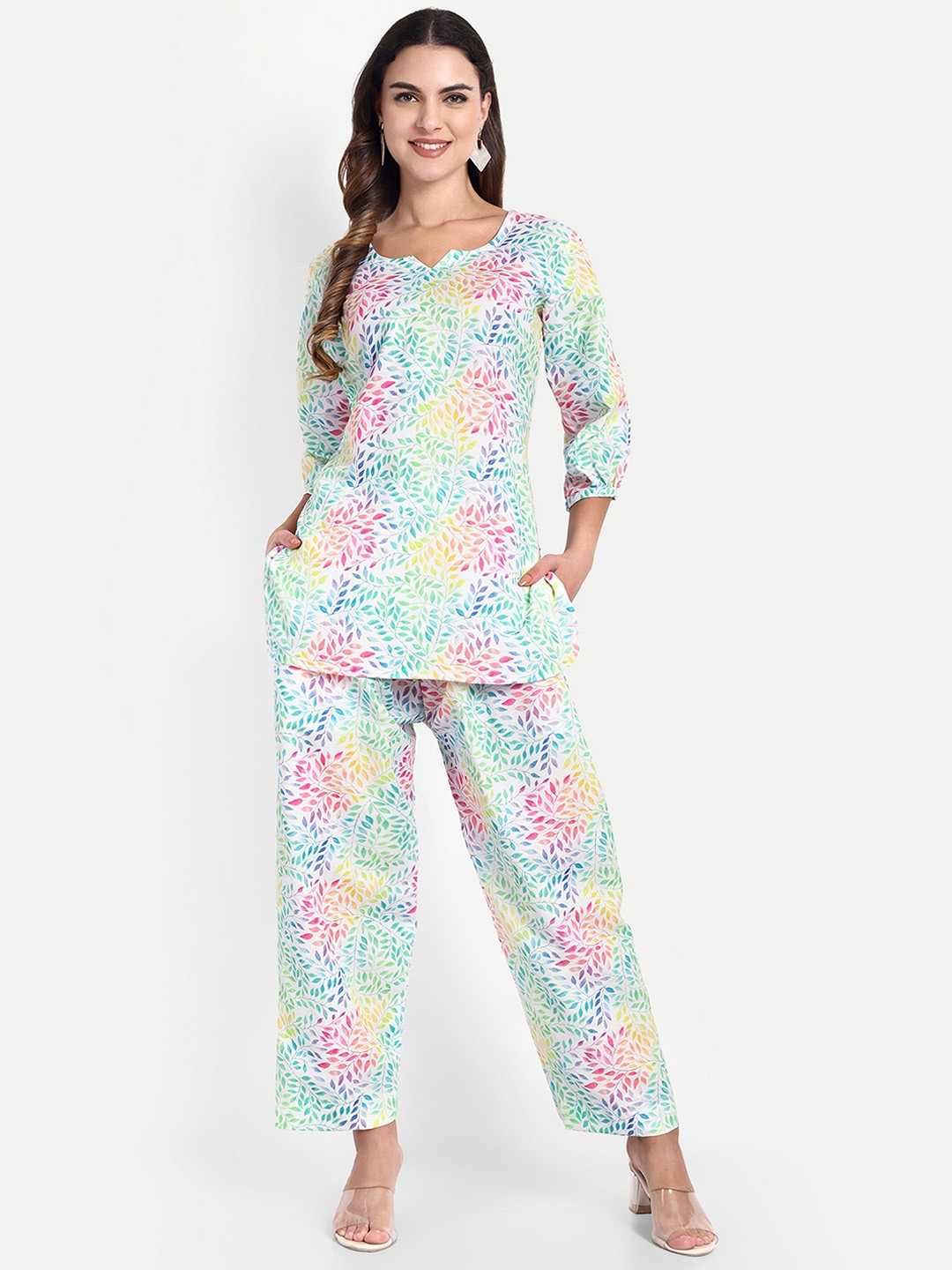 TILISM Floral Printed Round Neck Three-Quarter Sleeves Pure Cotton Top With Trouser, Blue
TILISM Floral Printed Round Neck Three-Quarter Sleeves Pure Cotton Top With Trouser, Blue
