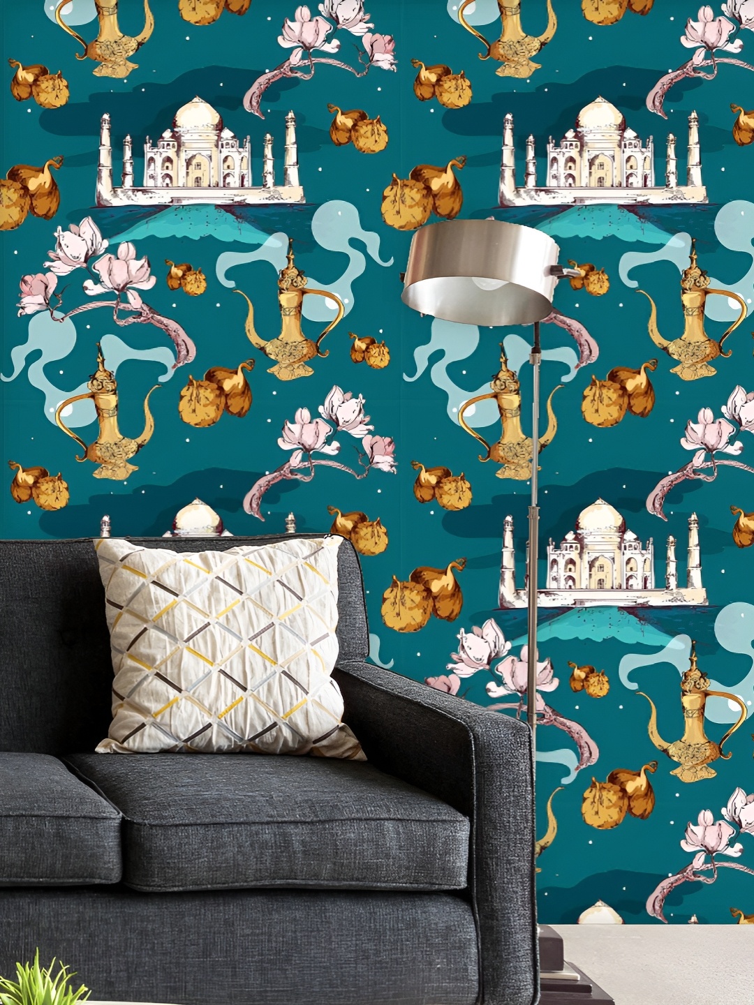 ArtzFolio Printed UV-Resistant Anti-Bacterial Taj Mahal And Antique Pot Peel & Stick Wallpaper, Multi
ArtzFolio Printed UV-Resistant Anti-Bacterial Taj Mahal And Antique Pot Peel & Stick Wallpaper, Multi