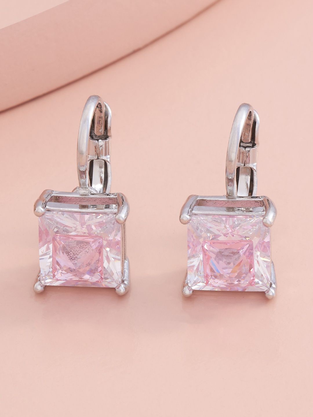 Kushal's Fashion Jewellery Rhodium Plated Zircon Studded Square Hoop Earrings, Silver
Kushal's Fashion Jewellery Rhodium Plated Zircon Studded Square Hoop Earrings, Silver