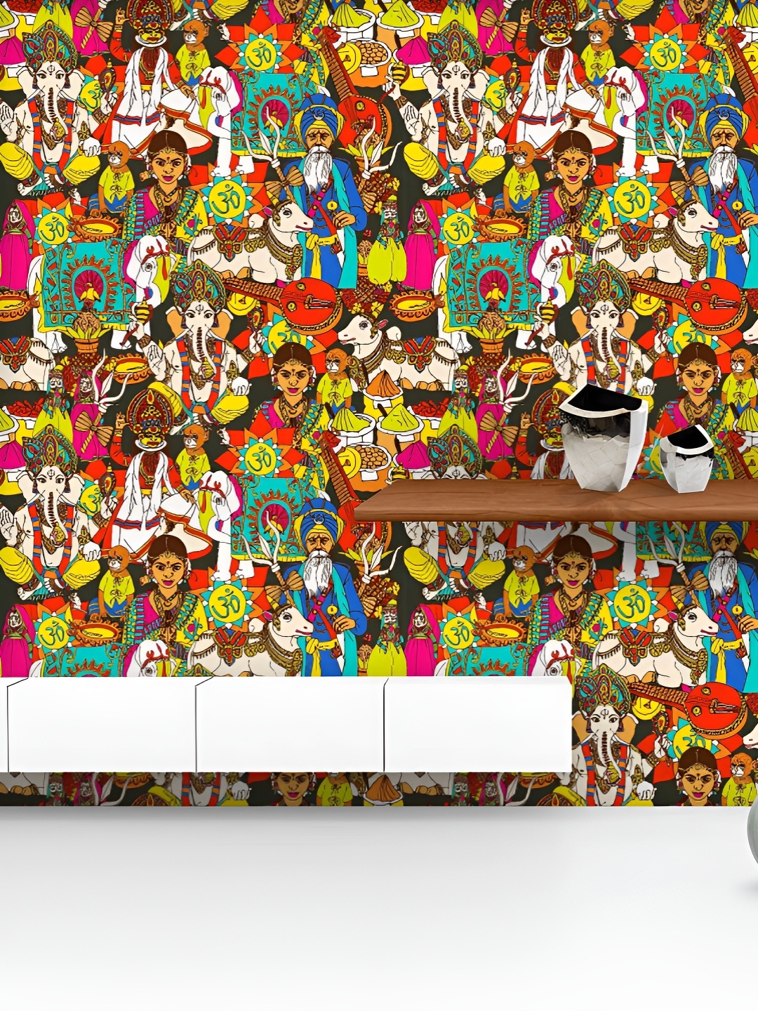 ArtzFolio Printed UV-Resistant Anti-Bacterial Indian Cultural Holy Animals Peel & Stick Wallpaper, Multi
ArtzFolio Printed UV-Resistant Anti-Bacterial Indian Cultural Holy Animals Peel & Stick Wallpaper, Multi