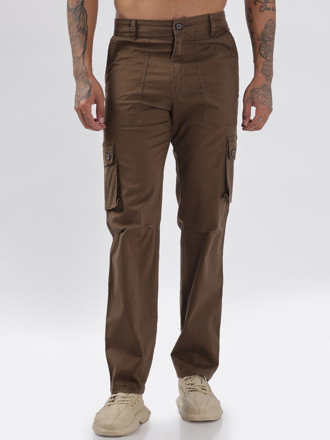TBS- THE BARGAIN STREET Men Smart Straight Fit Easy Wash Mid-Rise Cargos Trousers, Brown
TBS- THE BARGAIN STREET Men Smart Straight Fit Easy Wash Mid-Rise Cargos Trousers, Brown