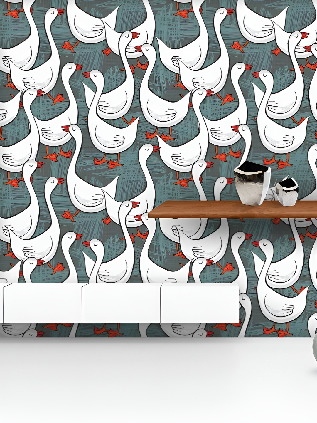 ArtzFolio Printed UV-Resistant Anti-Bacterial White GoosesPeel & Stick Wallpaper, Multi
ArtzFolio Printed UV-Resistant Anti-Bacterial White GoosesPeel & Stick Wallpaper, Multi