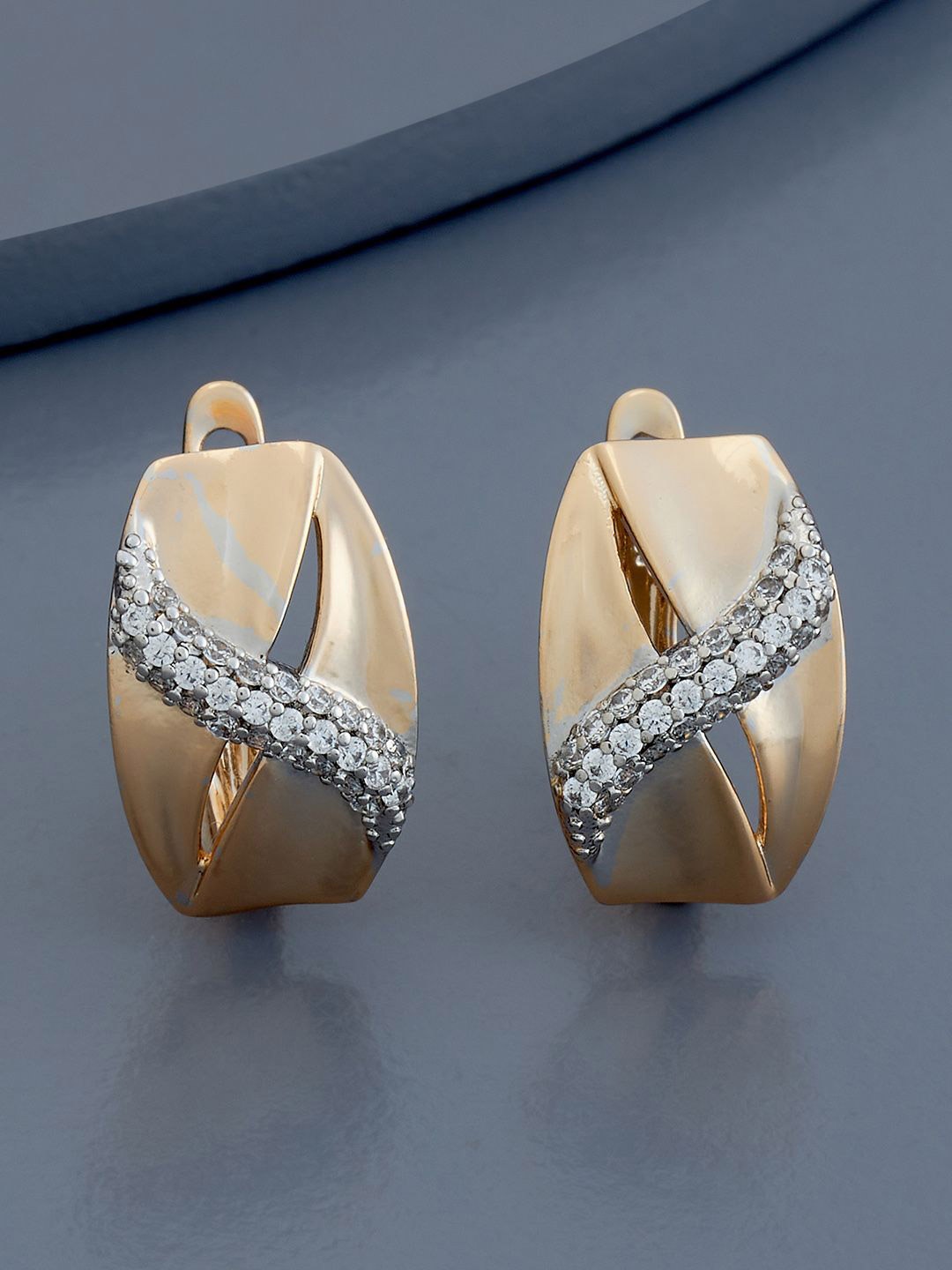 Kushal's Fashion Jewellery Rhodium Gold -Plated Zircon Studded Geometric Hoop Earrings, Silver
Kushal's Fashion Jewellery Rhodium Gold -Plated Zircon Studded Geometric Hoop Earrings, Silver