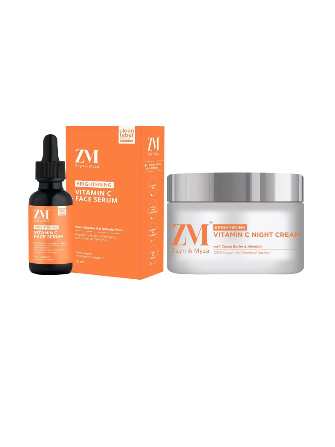 ZM Zayn & Myza Set Of 2 Vitamin C Face Serum - 30ml & Night Cream - 50 g, Transparent
ZM Zayn & Myza Set Of 2 Vitamin C Face Serum - 30ml & Night Cream - 50 g, Transparent