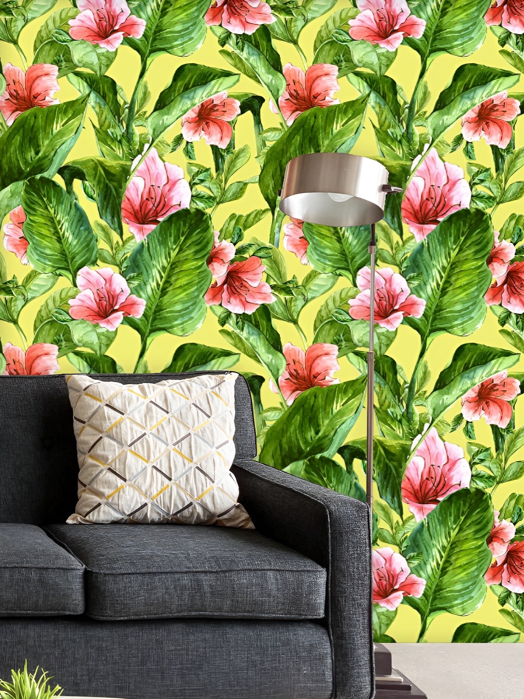 ArtzFolio Printed UV-Resistant Anti-Bacterial Tropical Leaves Hibiscus Flowers Peel & Stick Wallpaper, Multi
ArtzFolio Printed UV-Resistant Anti-Bacterial Tropical Leaves Hibiscus Flowers Peel & Stick Wallpaper, Multi
