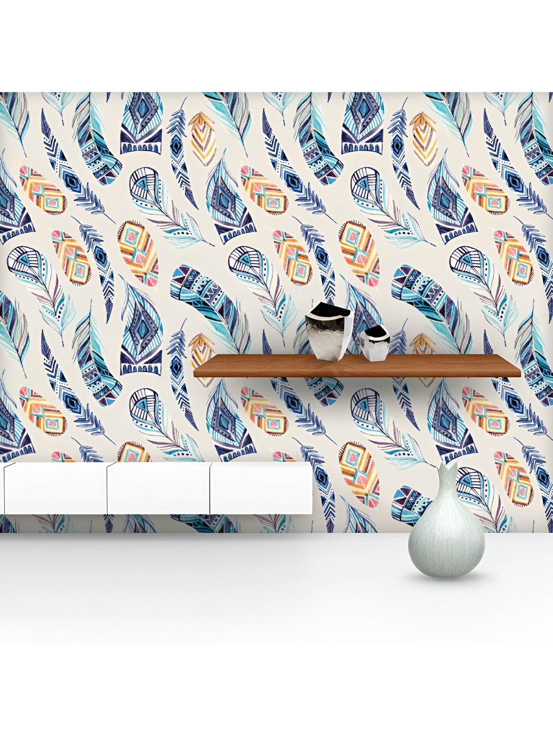 ArtzFolio Printed UV-Resistant Anti-Bacterial Watercolor Tribal Feathers Peel & Stick Wallpaper, Multi
ArtzFolio Printed UV-Resistant Anti-Bacterial Watercolor Tribal Feathers Peel & Stick Wallpaper, Multi