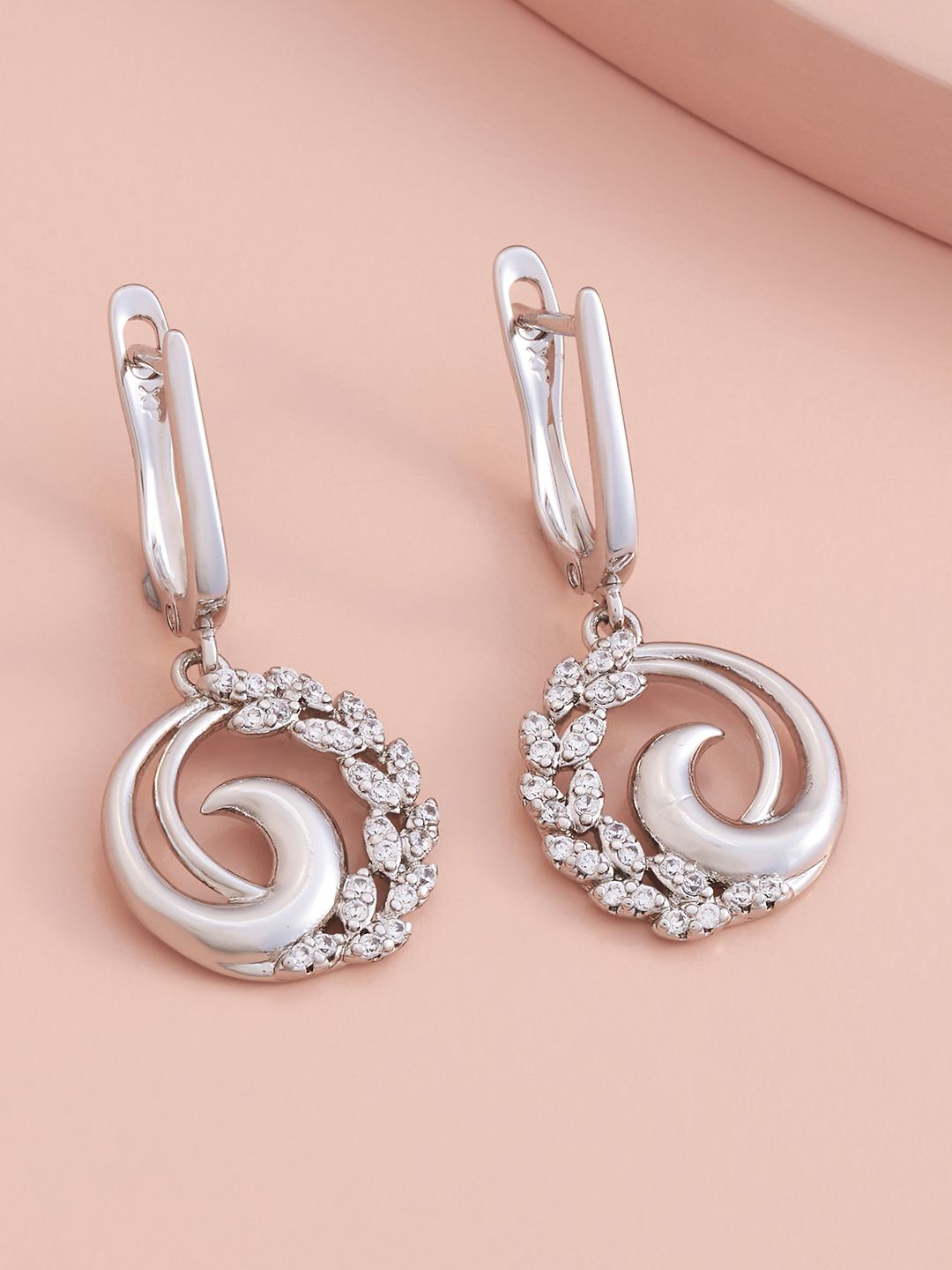 Kushal's Fashion Jewellery Rhodium Plated Zircon Studded Classic Hoop Earrings, Silver
Kushal's Fashion Jewellery Rhodium Plated Zircon Studded Classic Hoop Earrings, Silver