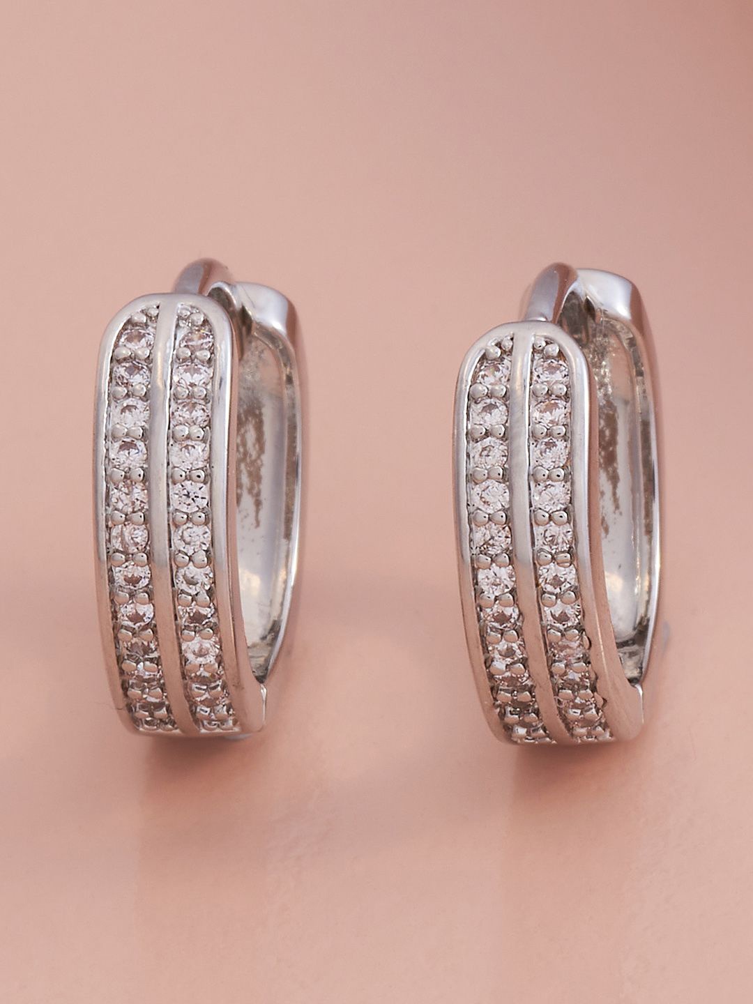 Kushal's Fashion Jewellery Rhodium-Plated Zircon Stone Studded Circular Hoop Earrings, Silver
Kushal's Fashion Jewellery Rhodium-Plated Zircon Stone Studded Circular Hoop Earrings, Silver