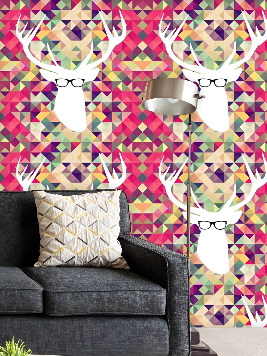 ArtzFolio Printed UV-Resistant Anti-Bacterial Vintage Triangle With Hipster Reindeer Peel & Stick Wallpaper, Multi
ArtzFolio Printed UV-Resistant Anti-Bacterial Vintage Triangle With Hipster Reindeer Peel & Stick Wallpaper, Multi