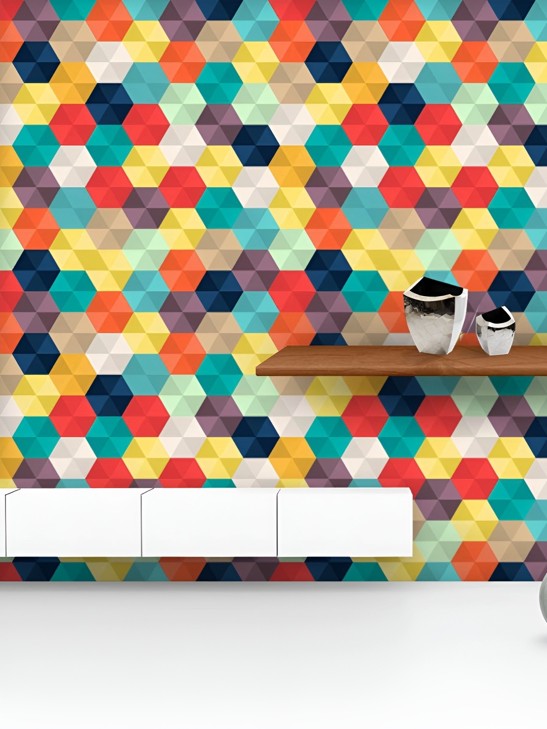 ArtzFolio Printed UV-Resistant Anti-Bacterial Colorful Hexagons Peel & Stick Wallpaper, Multi
ArtzFolio Printed UV-Resistant Anti-Bacterial Colorful Hexagons Peel & Stick Wallpaper, Multi
