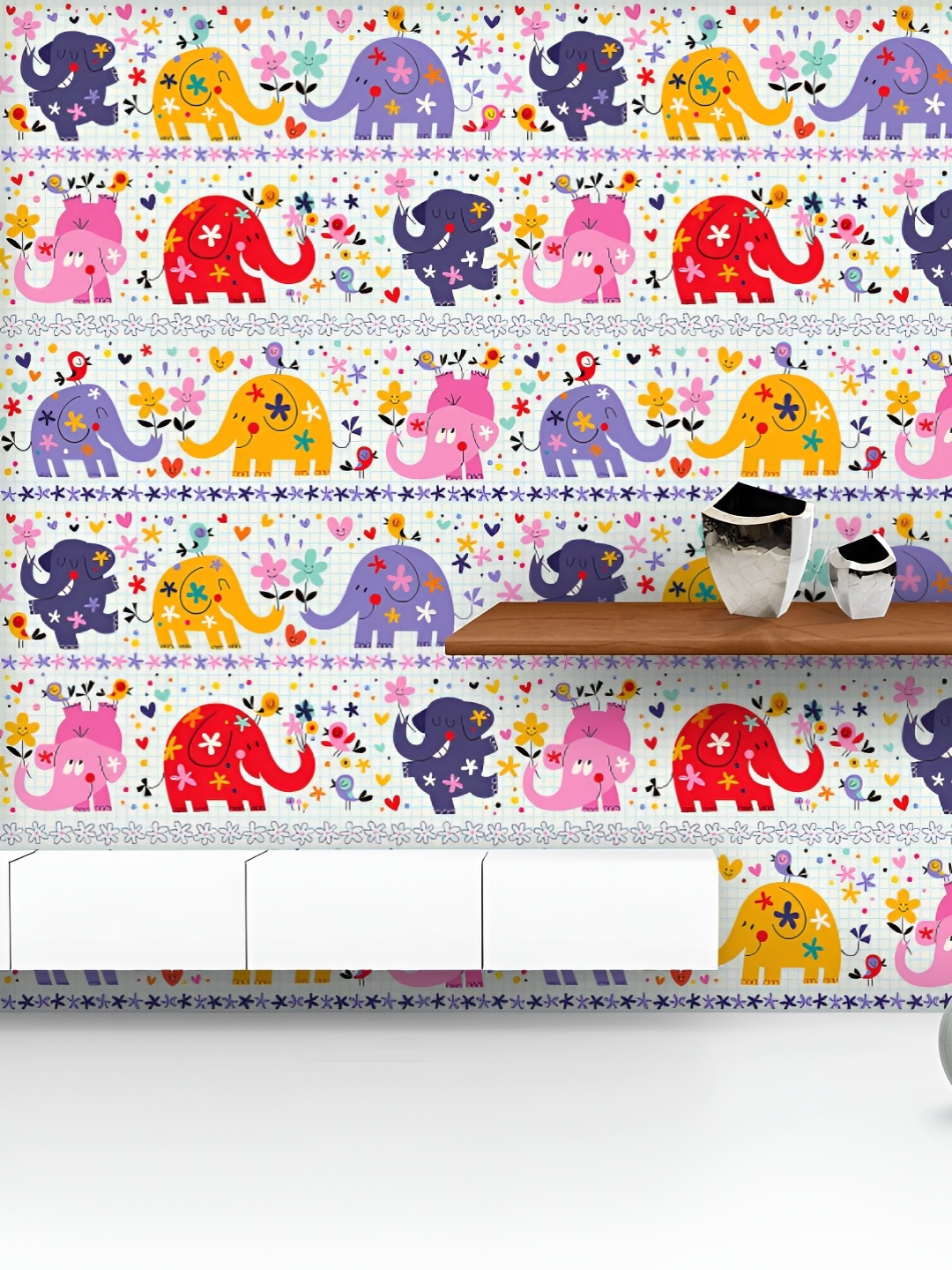 ArtzFolio Printed UV-Resistant Anti-Bacterial Baby Elephants In Joy Peel & Stick Wallpaper, Multi
ArtzFolio Printed UV-Resistant Anti-Bacterial Baby Elephants In Joy Peel & Stick Wallpaper, Multi