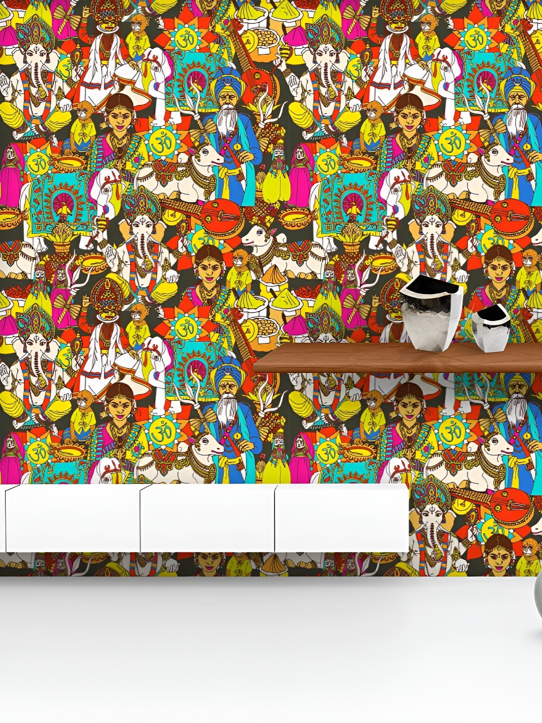 ArtzFolio Printed UV-Resistant Anti-Bacterial Indian Cultural Holy Animals Peel & Stick Wallpaper, Multi
ArtzFolio Printed UV-Resistant Anti-Bacterial Indian Cultural Holy Animals Peel & Stick Wallpaper, Multi