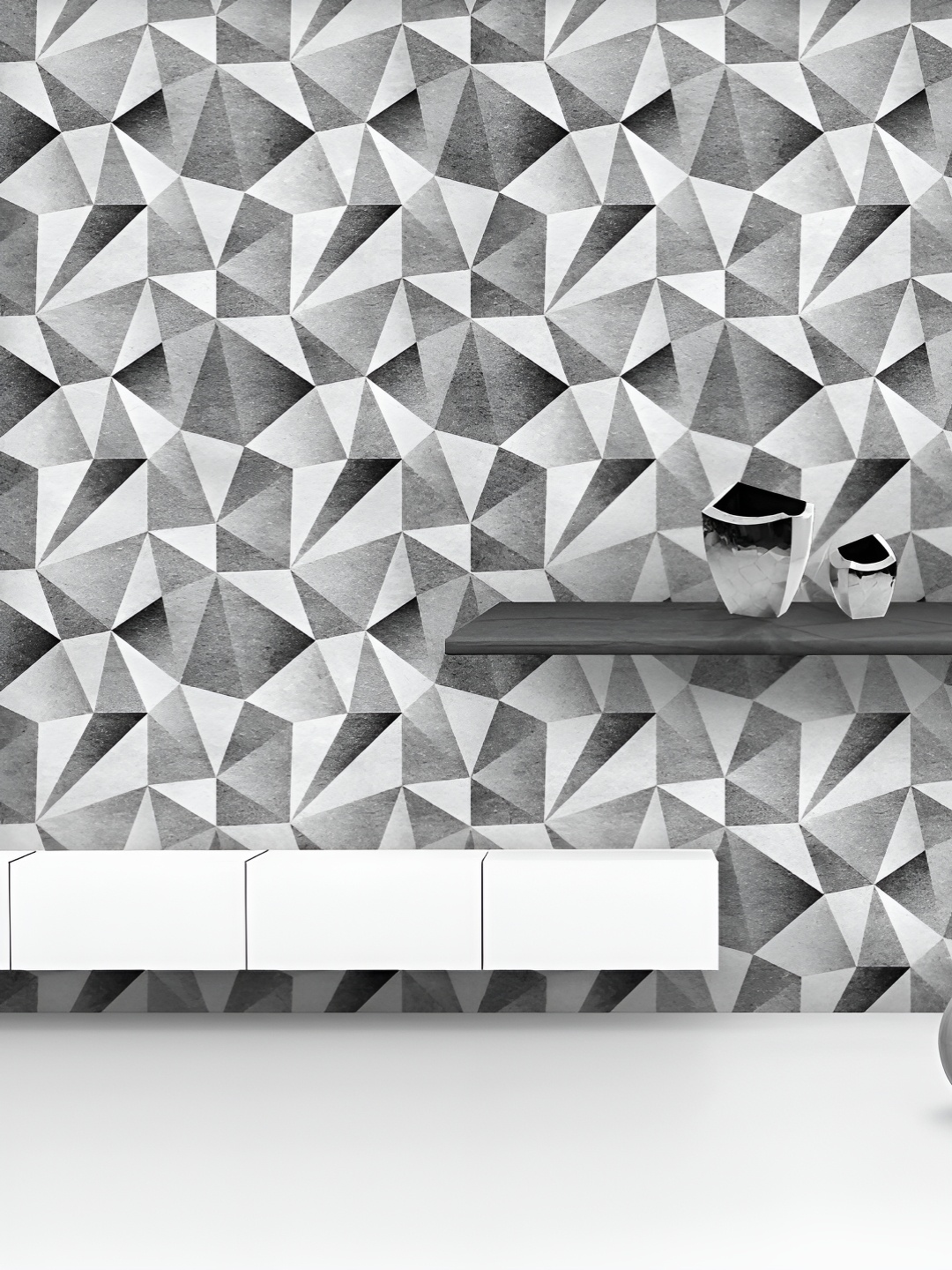 ArtzFolio Printed UV-Resistant Anti-Bacterial Grey Triangular Mosaics Peel & Stick Wallpaper, Multi
ArtzFolio Printed UV-Resistant Anti-Bacterial Grey Triangular Mosaics Peel & Stick Wallpaper, Multi