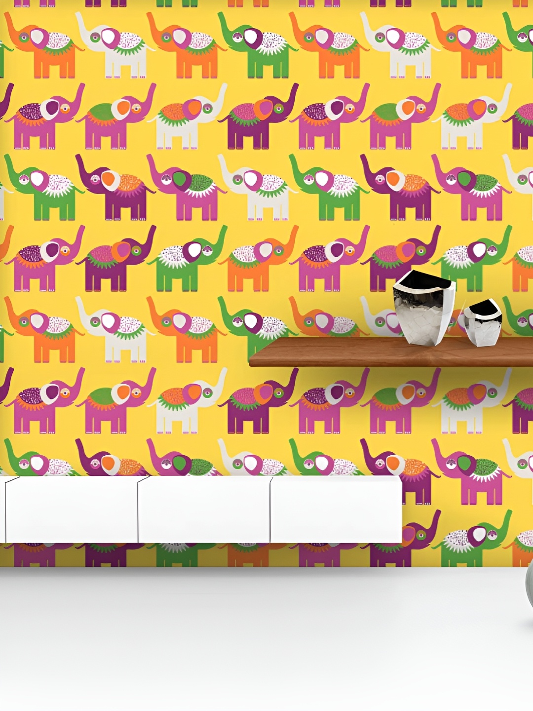 ArtzFolio Printed UV-Resistant Anti-Bacterial Cheerful Elephants Peel & Stick Wallpaper, Multi
ArtzFolio Printed UV-Resistant Anti-Bacterial Cheerful Elephants Peel & Stick Wallpaper, Multi