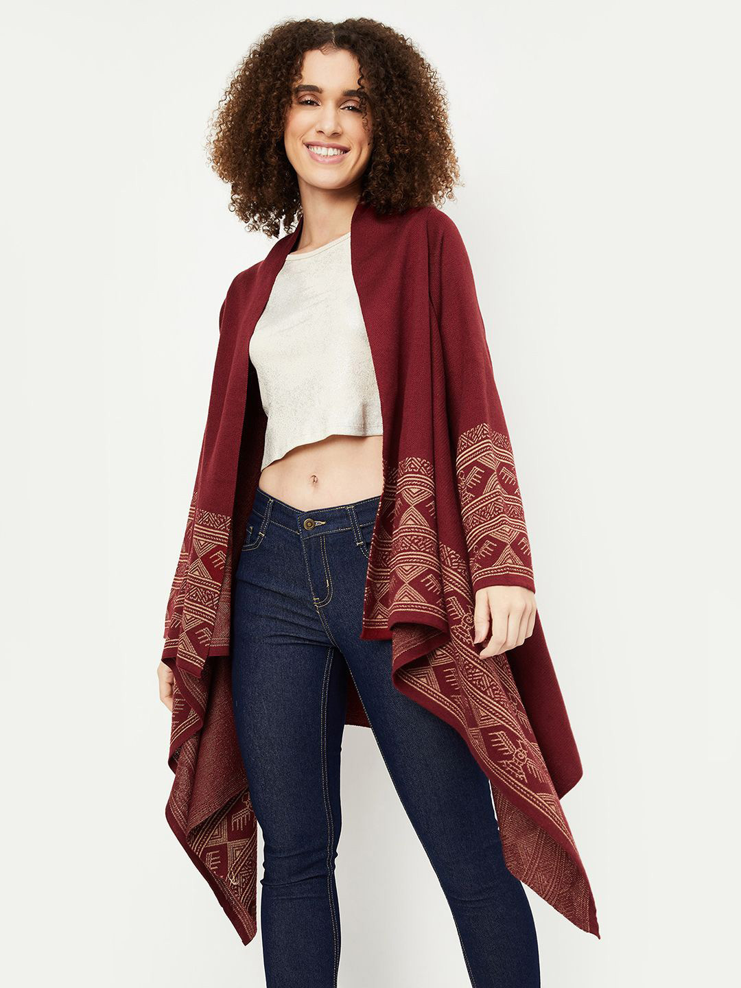 max Printed Open Front Longline Shrug, Red
max Printed Open Front Longline Shrug, Red