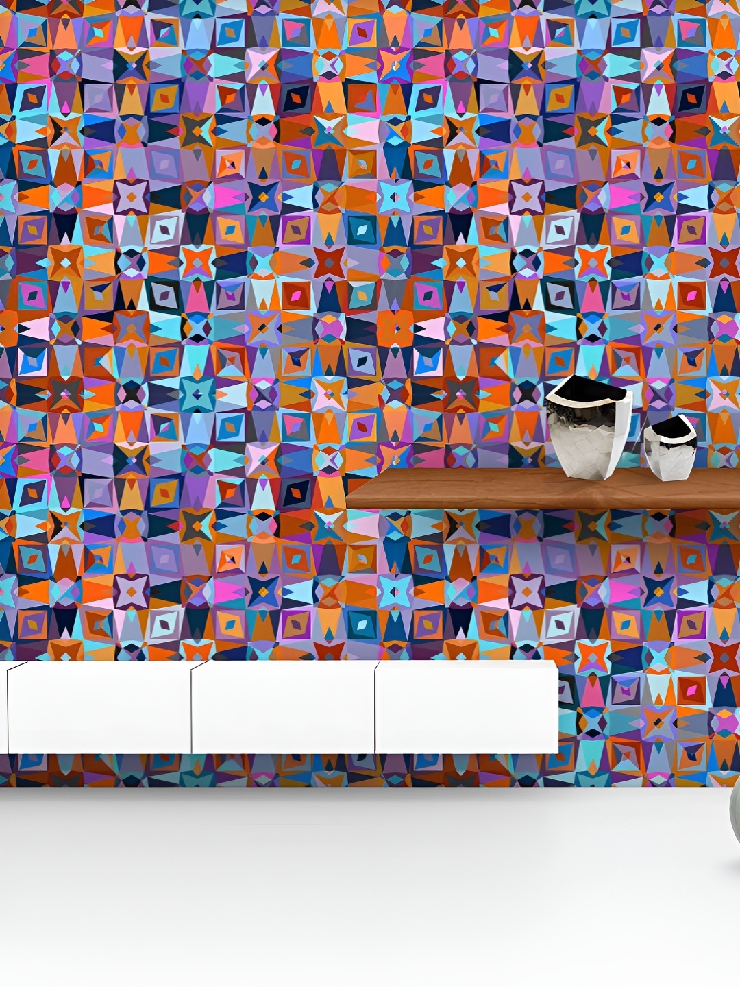 ArtzFolio Printed UV-Resistant Anti-Bacterial Colorful Geometric Pattern Peel & Stick Wallpaper, Multi
ArtzFolio Printed UV-Resistant Anti-Bacterial Colorful Geometric Pattern Peel & Stick Wallpaper, Multi