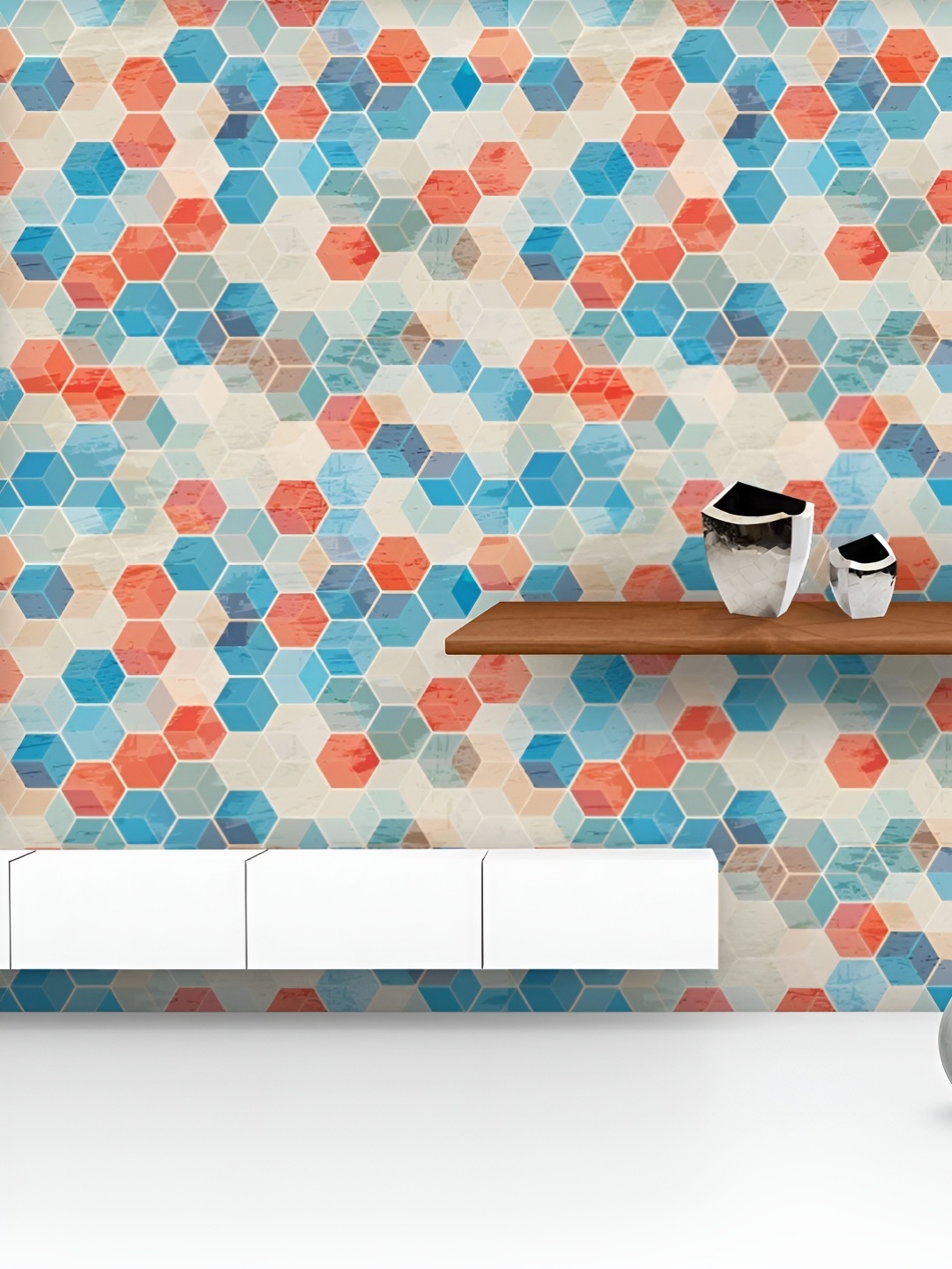 ArtzFolio Printed UV-Resistant Anti-Bacterial Blue CubesPeel & Stick Wallpaper, Multi
ArtzFolio Printed UV-Resistant Anti-Bacterial Blue CubesPeel & Stick Wallpaper, Multi