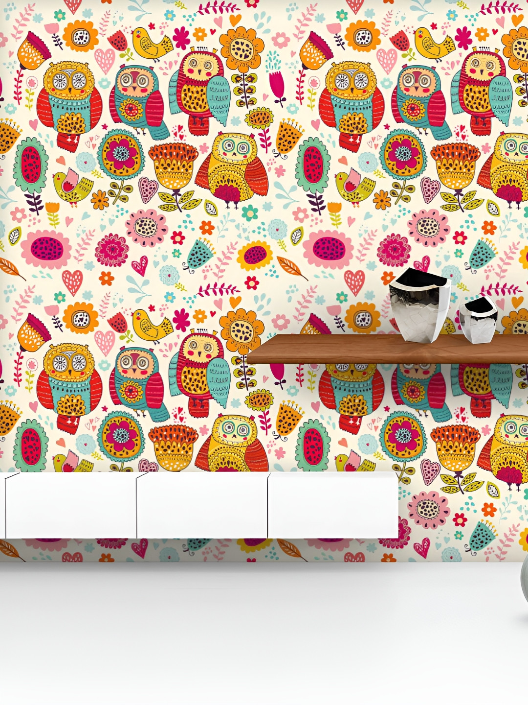 ArtzFolio Printed UV-Resistant Anti-Bacterial Cheerful Owls And Flowers Peel & Stick Wallpaper, Multi
ArtzFolio Printed UV-Resistant Anti-Bacterial Cheerful Owls And Flowers Peel & Stick Wallpaper, Multi