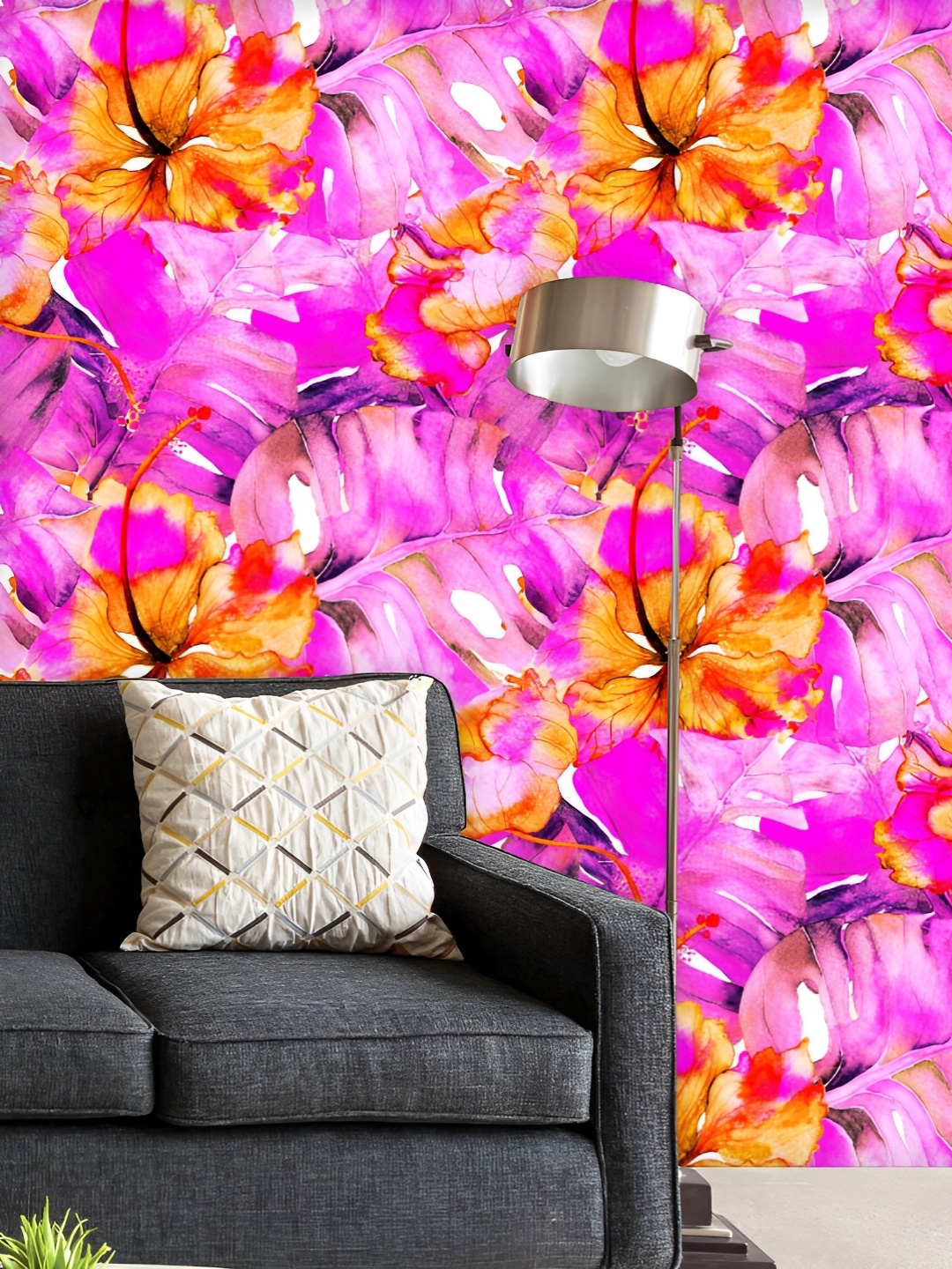 ArtzFolio Printed UV-Resistant Anti-Bacterial Tropic Flowers And Monstera Leaves Peel & Stick Wallpaper, Multi
ArtzFolio Printed UV-Resistant Anti-Bacterial Tropic Flowers And Monstera Leaves Peel & Stick Wallpaper, Multi