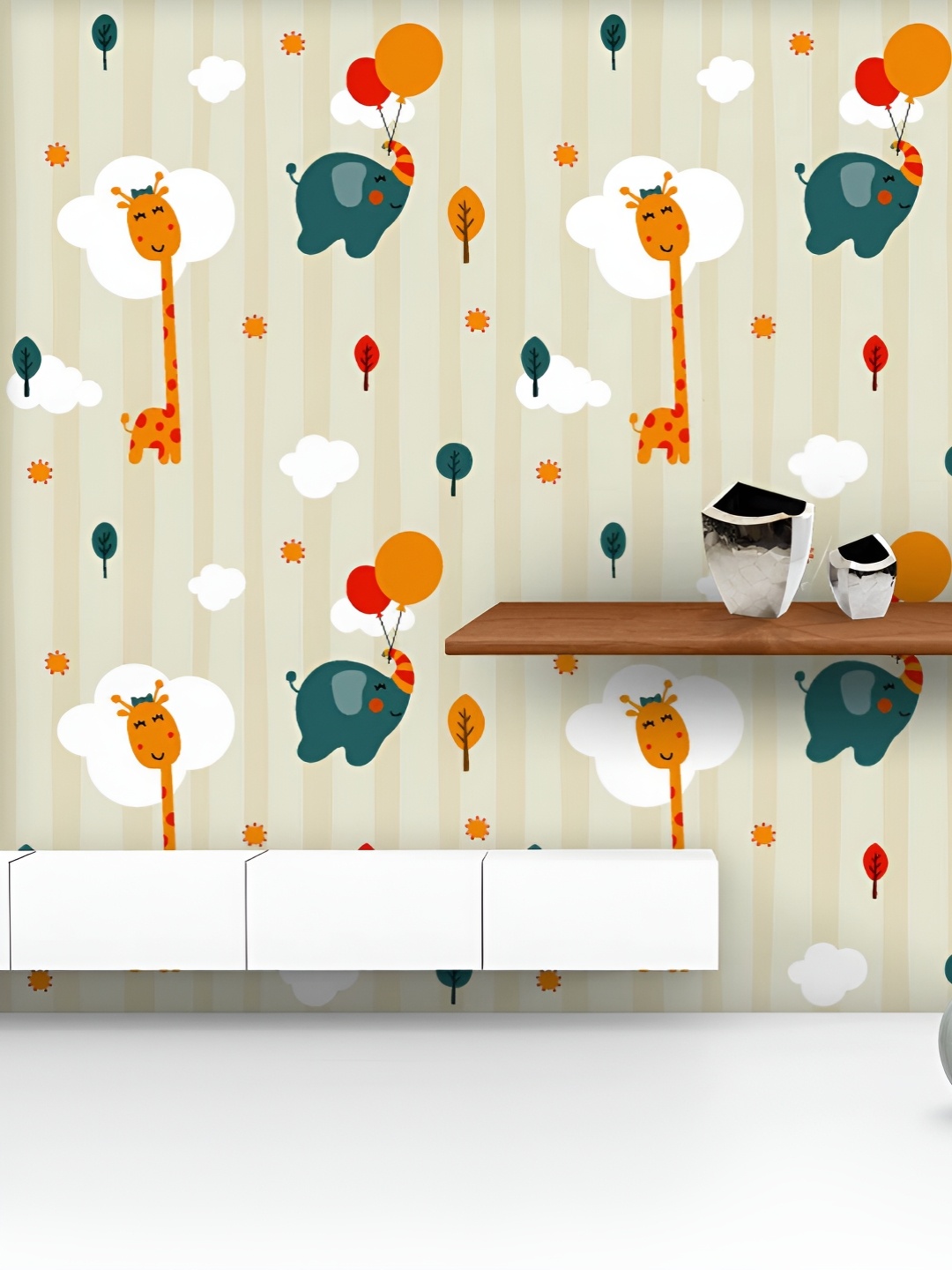 ArtzFolio Printed UV-Resistant Anti-Bacterial Baby Giraffe And Elephant Peel & Stick Wallpaper, Multi
ArtzFolio Printed UV-Resistant Anti-Bacterial Baby Giraffe And Elephant Peel & Stick Wallpaper, Multi