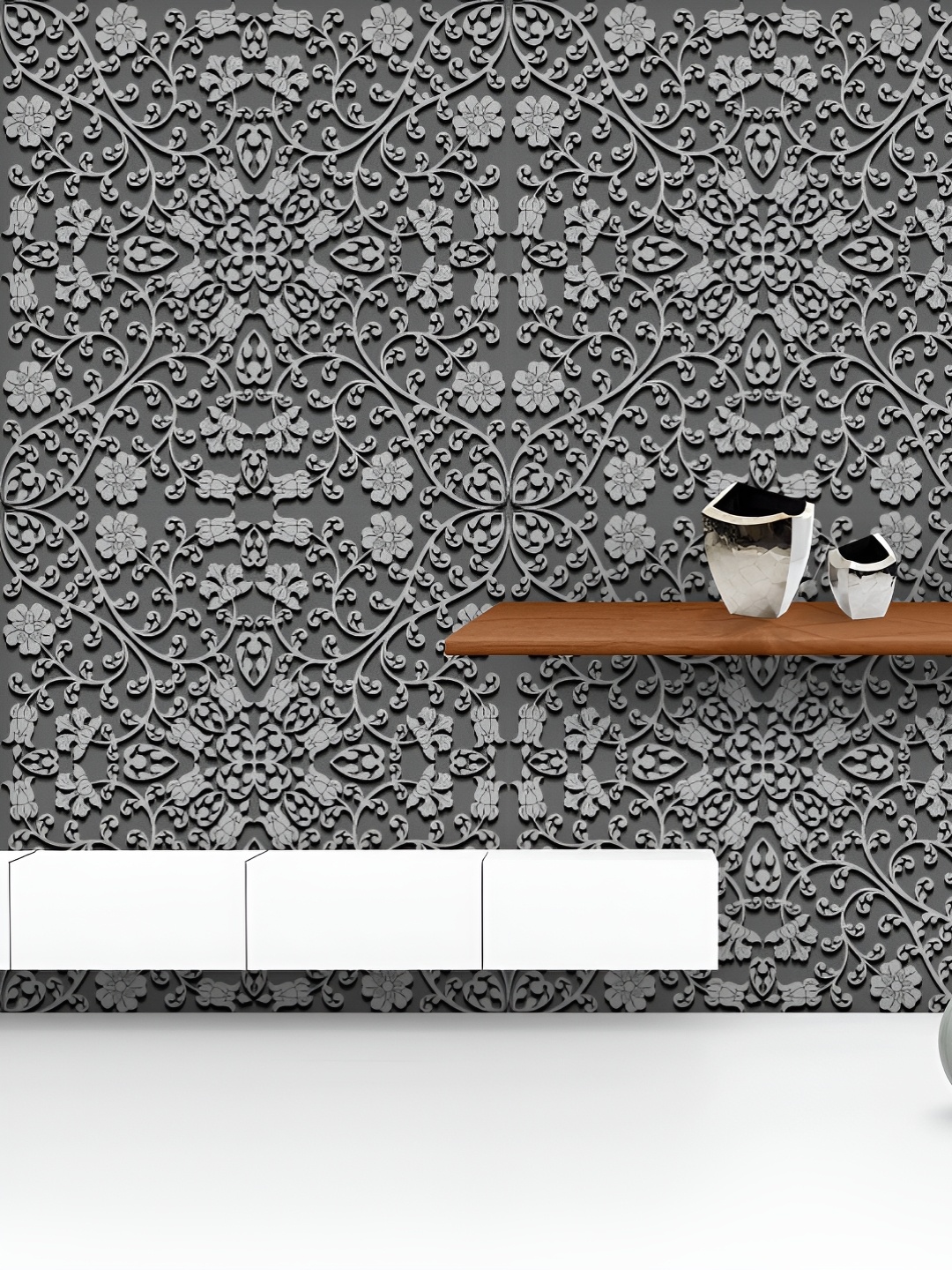 ArtzFolio Printed UV-Resistant Anti-Bacterial Grey Floral Pattern Peel & Stick Wallpaper, Multi
ArtzFolio Printed UV-Resistant Anti-Bacterial Grey Floral Pattern Peel & Stick Wallpaper, Multi