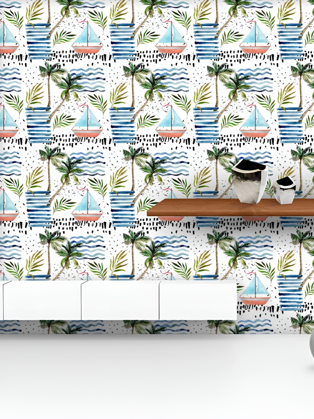 ArtzFolio Printed UV-Resistant Anti-Bacterial Abstract Summer Sailboat, Leaves Peel & Stick Wallpaper, Multi
ArtzFolio Printed UV-Resistant Anti-Bacterial Abstract Summer Sailboat, Leaves Peel & Stick Wallpaper, Multi