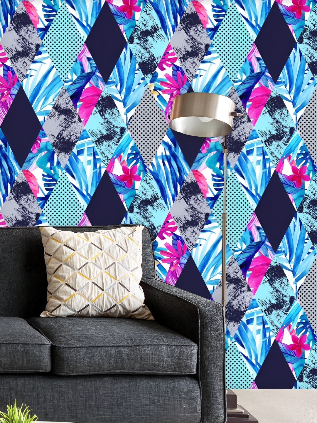 ArtzFolio Printed UV-Resistant Anti-Bacterial Watercolor Rhombi & Tropical Leaves Peel & Stick Wallpaper, Multi
ArtzFolio Printed UV-Resistant Anti-Bacterial Watercolor Rhombi & Tropical Leaves Peel & Stick Wallpaper, Multi