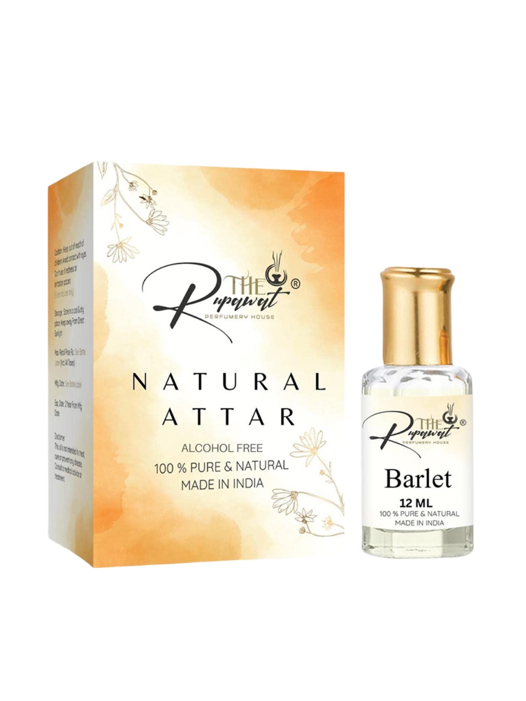 THE RUPAWAT Perfumery House Barlet Pure & Natural Alcohol-Free Attar - 12 ml, Transparent
THE RUPAWAT Perfumery House Barlet Pure & Natural Alcohol-Free Attar - 12 ml, Transparent