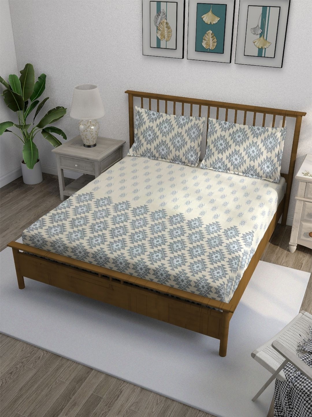 SWAYAM Ananda Beige Geometric Printed Pure Cotton 210 TC Queen Bedsheet Set 1.98 x 1.82m
SWAYAM Ananda Beige Geometric Printed Pure Cotton 210 TC Queen Bedsheet Set 1.98 x 1.82m
