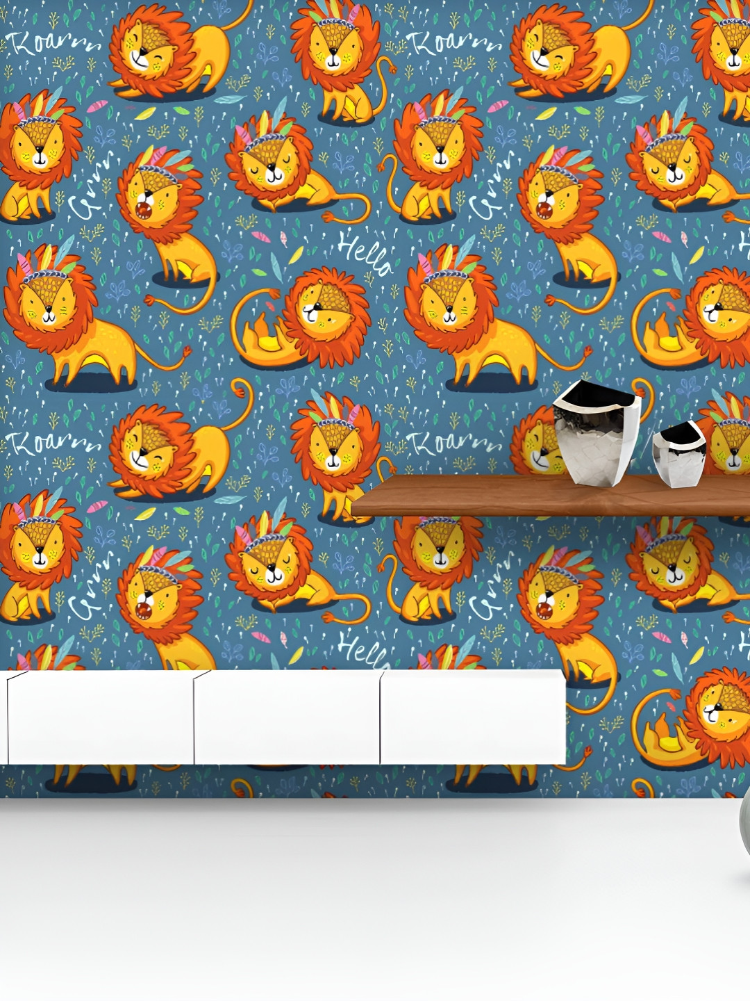 ArtzFolio Printed UV-Resistant Anti-Bacterial Cartoon Lion Animal Peel & Stick Wallpaper, Multi
ArtzFolio Printed UV-Resistant Anti-Bacterial Cartoon Lion Animal Peel & Stick Wallpaper, Multi