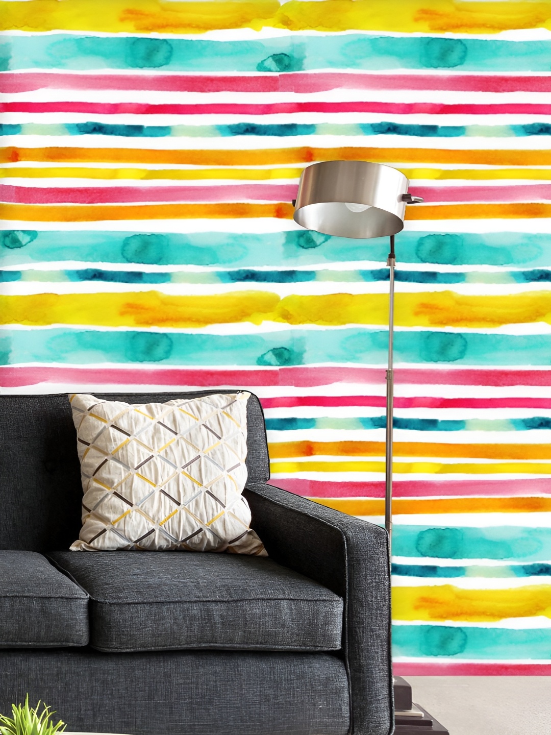 ArtzFolio Printed UV-Resistant Anti-Bacterial Watercolor Stripes Peel & Stick Wallpaper, Multi
ArtzFolio Printed UV-Resistant Anti-Bacterial Watercolor Stripes Peel & Stick Wallpaper, Multi