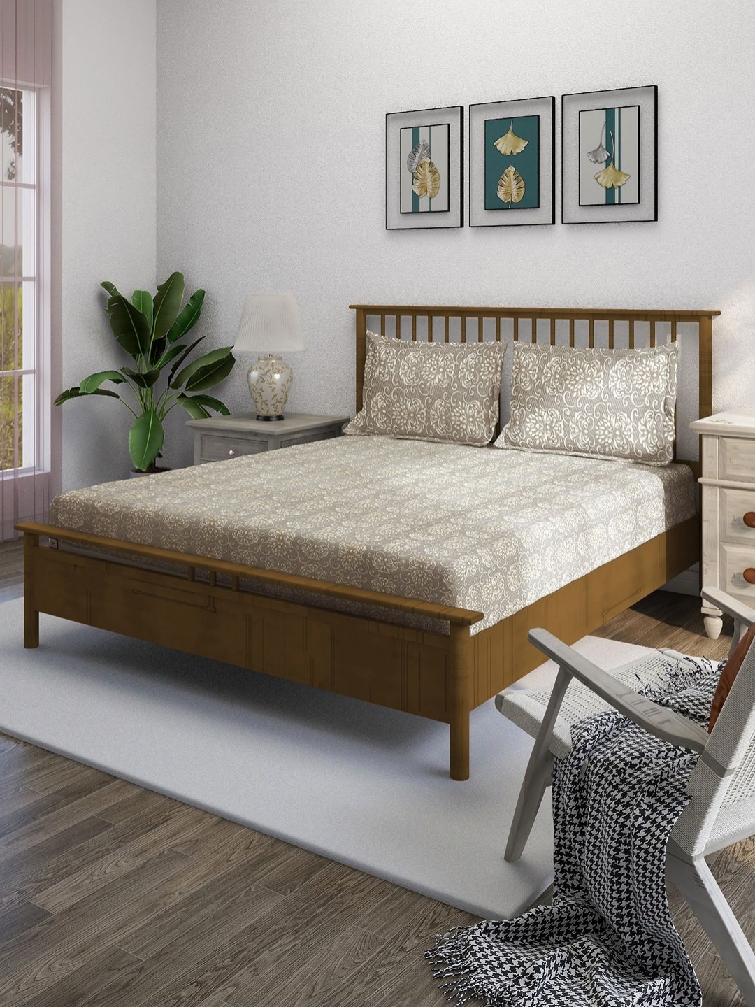 SWAYAM Ananda Brown Printed Pure Cotton 210 TC Fitted Queen Bedsheet Set 1.98 x 1.82m
SWAYAM Ananda Brown Printed Pure Cotton 210 TC Fitted Queen Bedsheet Set 1.98 x 1.82m
