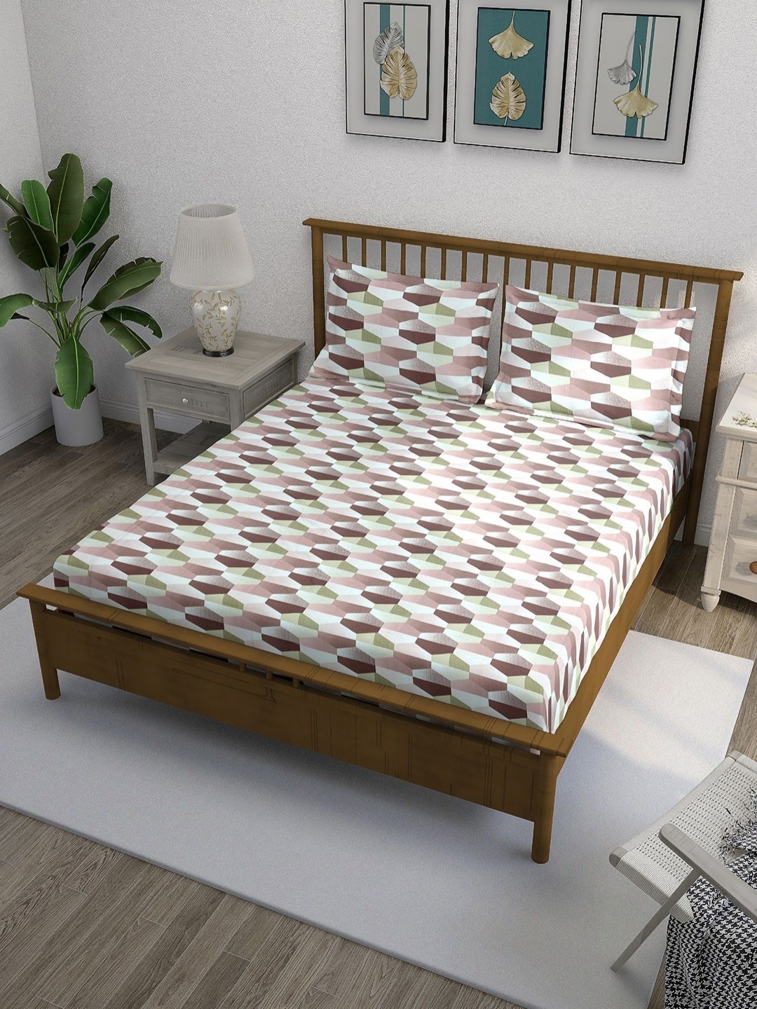 SWAYAM Ananda Pink Printed Pure Cotton 210 TC Fitted Queen Bedsheet Set 1.98 x 1.82m
SWAYAM Ananda Pink Printed Pure Cotton 210 TC Fitted Queen Bedsheet Set 1.98 x 1.82m