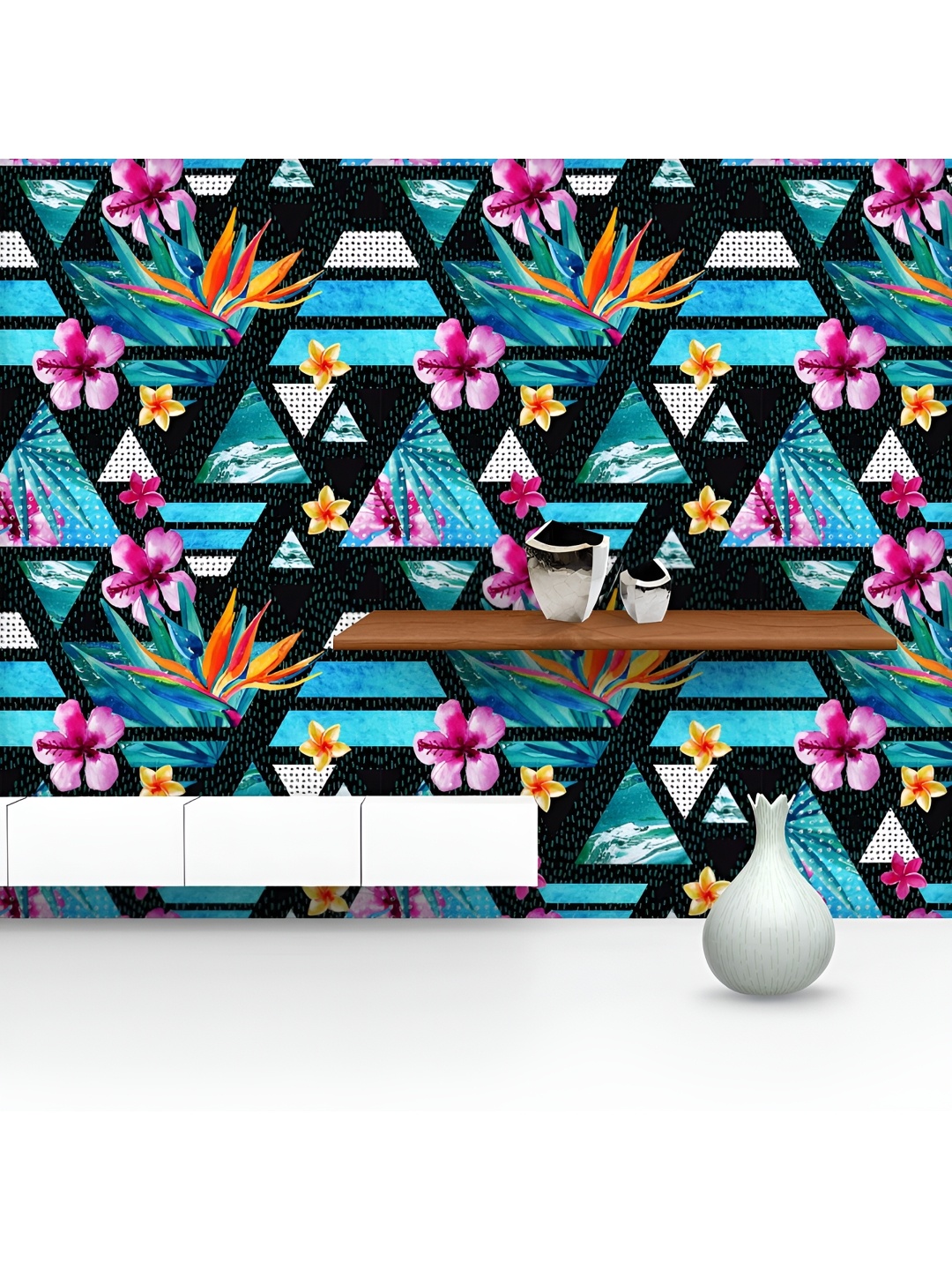 ArtzFolio Printed UV-Resistant Anti-Bacterial Triangles With Tropical Flowers Peel & Stick Wallpaper, Multi
ArtzFolio Printed UV-Resistant Anti-Bacterial Triangles With Tropical Flowers Peel & Stick Wallpaper, Multi