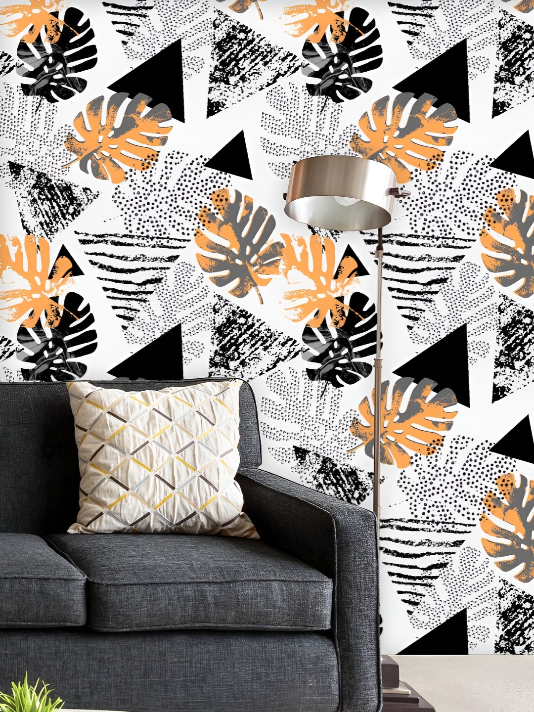 ArtzFolio Printed UV-Resistant Anti-Bacterial Abstract Tropical Leaves And Triangles Peel & Stick Wallpaper, Multi
ArtzFolio Printed UV-Resistant Anti-Bacterial Abstract Tropical Leaves And Triangles Peel & Stick Wallpaper, Multi