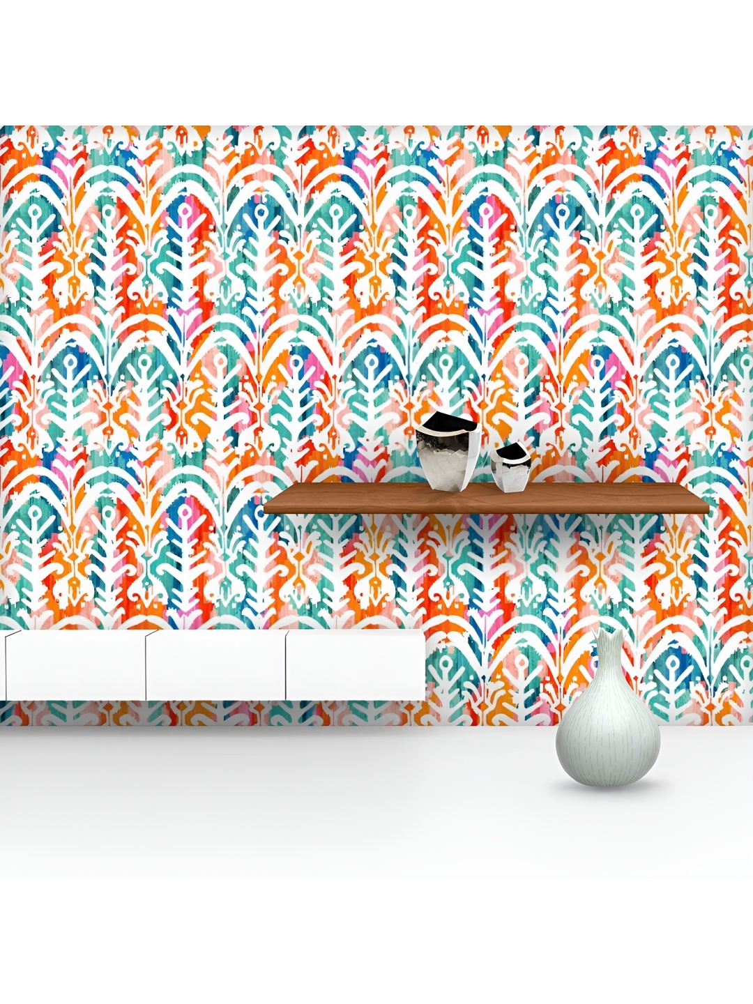 ArtzFolio Printed UV-Resistant Anti-Bacterial Watercolor Floral Ikat Pattern Peel & Stick Wallpaper, Multi
ArtzFolio Printed UV-Resistant Anti-Bacterial Watercolor Floral Ikat Pattern Peel & Stick Wallpaper, Multi