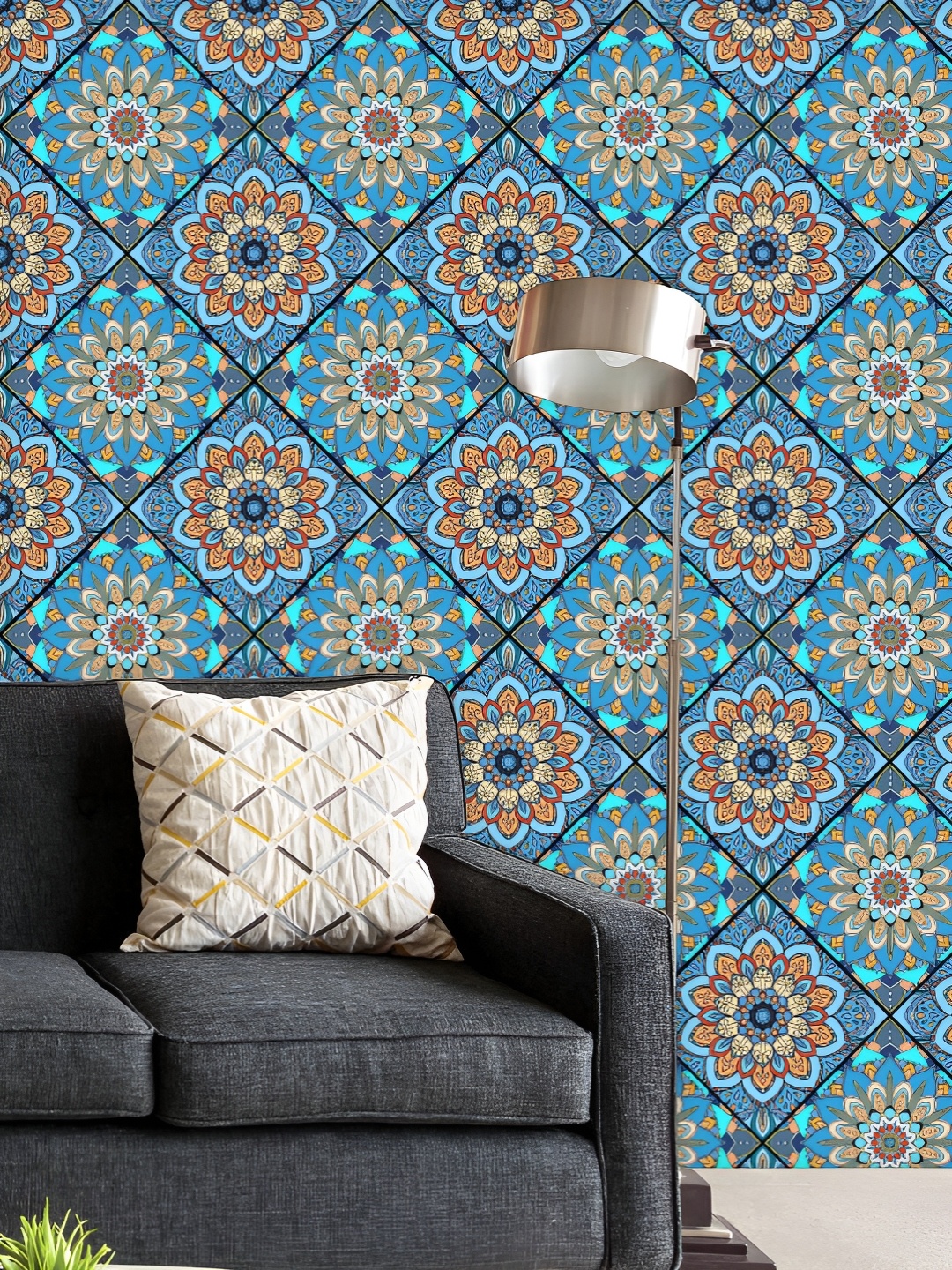 ArtzFolio Printed UV-Resistant Anti-Bacterial Blue Boho Flowers Peel & Stick Wallpaper, Multi
ArtzFolio Printed UV-Resistant Anti-Bacterial Blue Boho Flowers Peel & Stick Wallpaper, Multi
