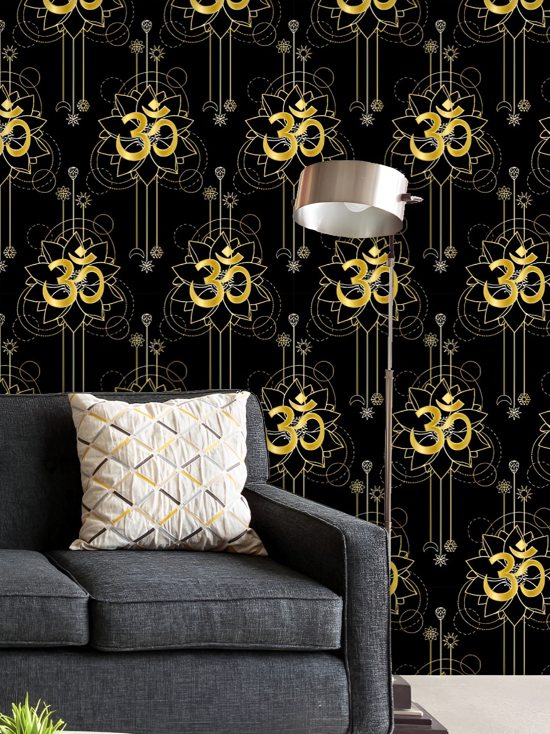 ArtzFolio Printed UV-Resistant Anti-Bacterial Gold Om Mantra And Lotus Peel & Stick Wallpaper, Multi
ArtzFolio Printed UV-Resistant Anti-Bacterial Gold Om Mantra And Lotus Peel & Stick Wallpaper, Multi