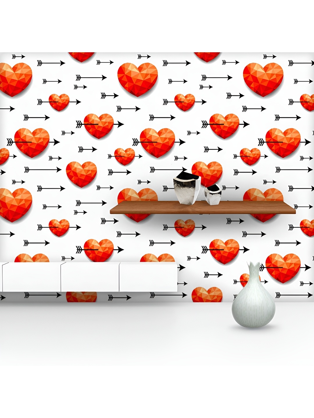 ArtzFolio Printed UV-Resistant Anti-Bacterial Polygonal Hearts With Arrows Peel & Stick Wallpaper, Multi
ArtzFolio Printed UV-Resistant Anti-Bacterial Polygonal Hearts With Arrows Peel & Stick Wallpaper, Multi