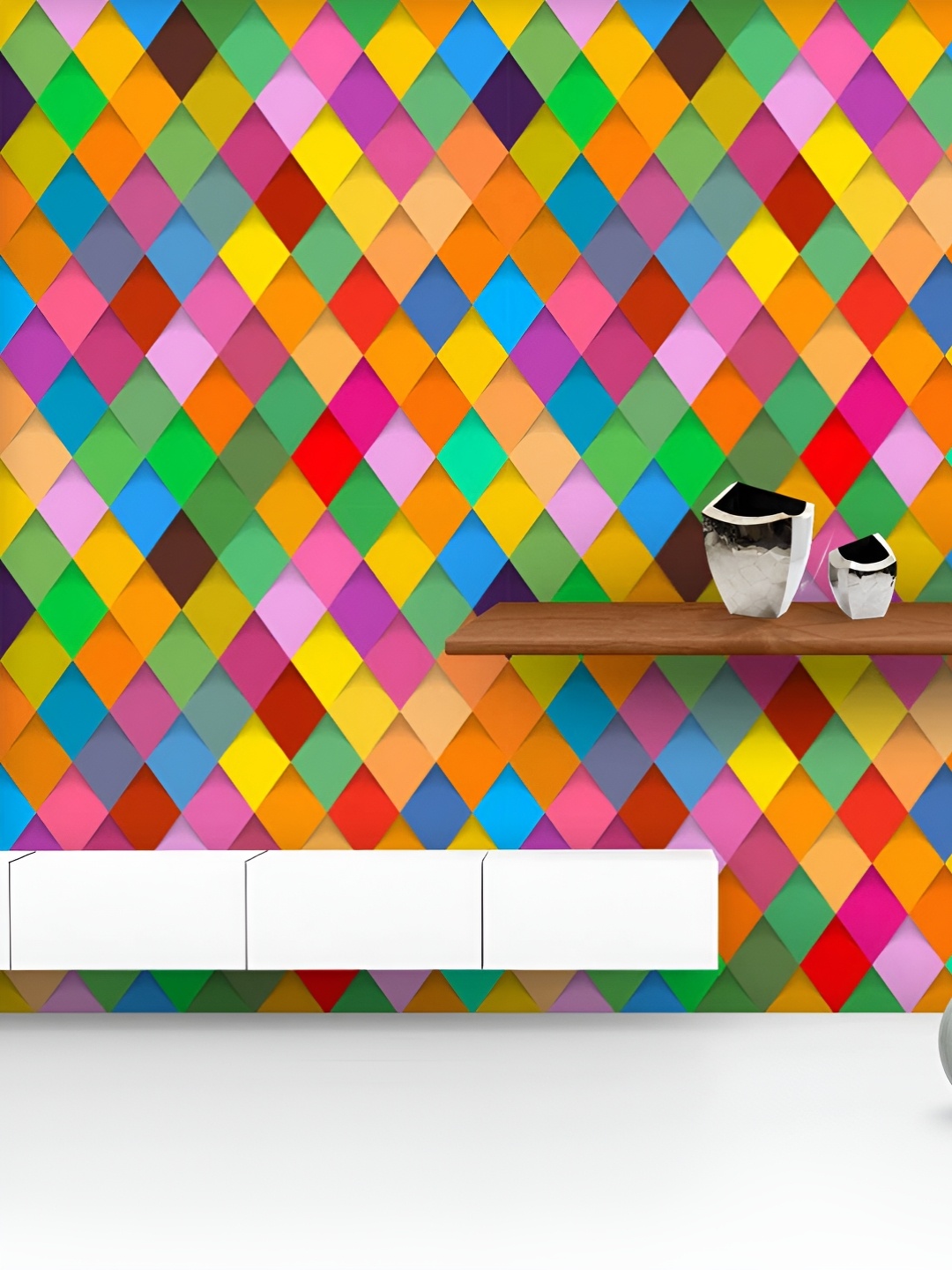 ArtzFolio Printed UV-Resistant Anti-Bacterial Harlequin Buffoon Rhombuses Peel & Stick Wallpaper, Multi
ArtzFolio Printed UV-Resistant Anti-Bacterial Harlequin Buffoon Rhombuses Peel & Stick Wallpaper, Multi