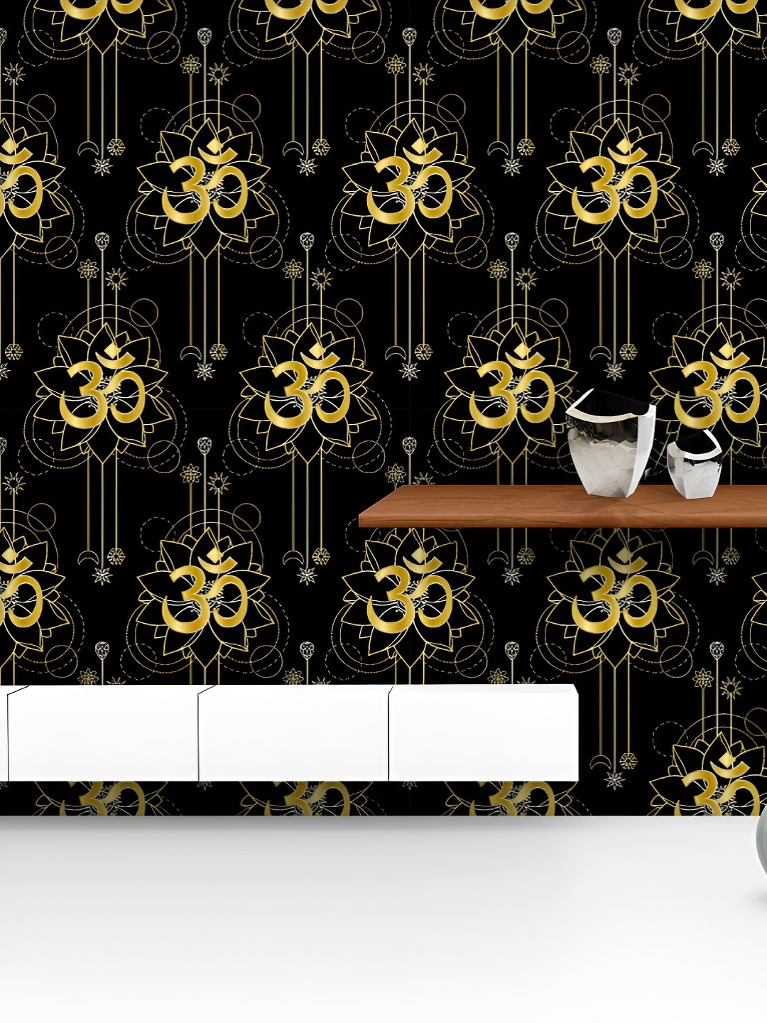 ArtzFolio Printed UV-Resistant Anti-Bacterial Gold Om Mantra And Lotus Peel & Stick Wallpaper, Multi
ArtzFolio Printed UV-Resistant Anti-Bacterial Gold Om Mantra And Lotus Peel & Stick Wallpaper, Multi