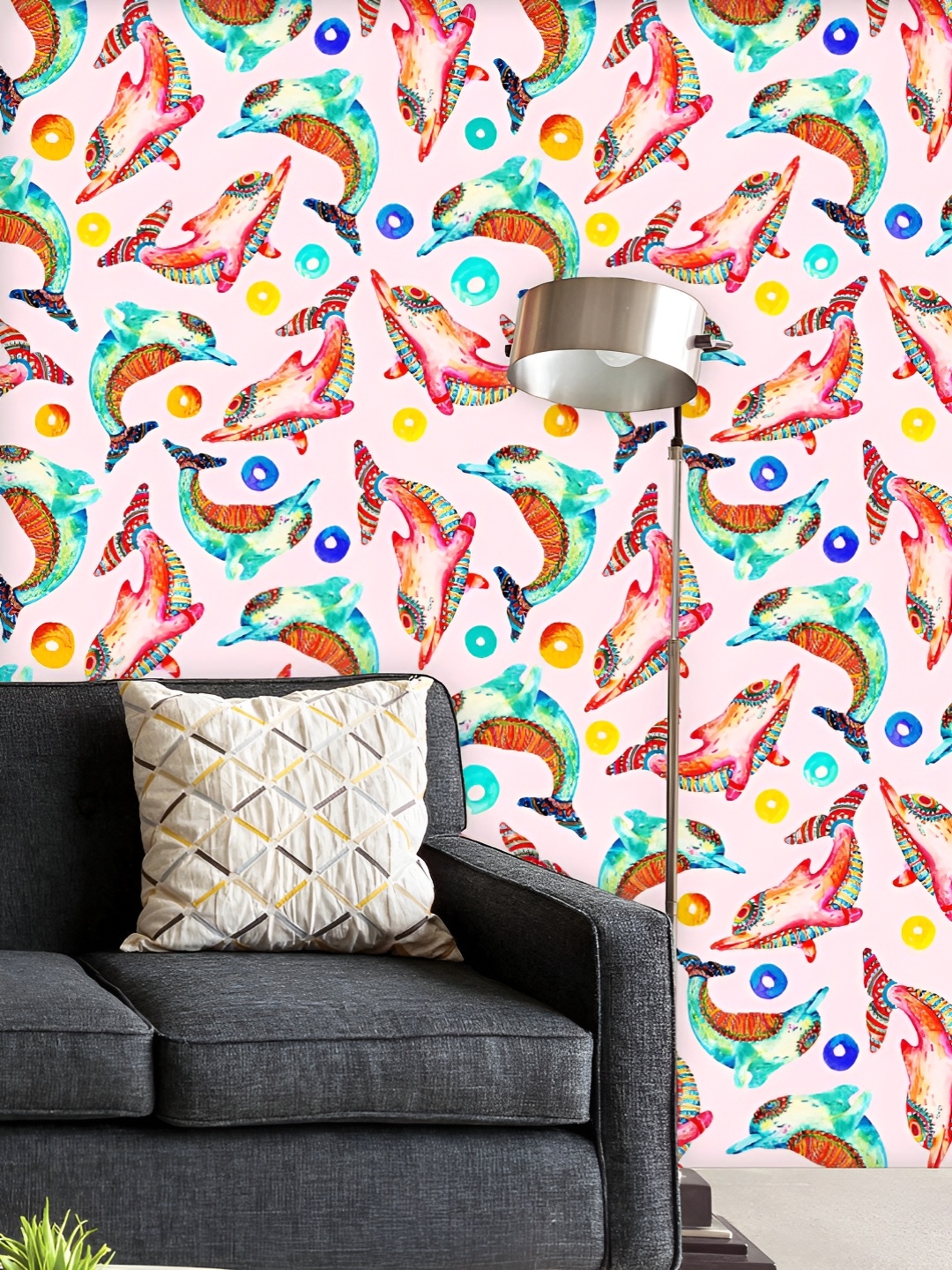 ArtzFolio Printed UV-Resistant Anti-Bacterial Watercolor Cartoon Dolphins Peel & Stick Wallpaper, Multi
ArtzFolio Printed UV-Resistant Anti-Bacterial Watercolor Cartoon Dolphins Peel & Stick Wallpaper, Multi