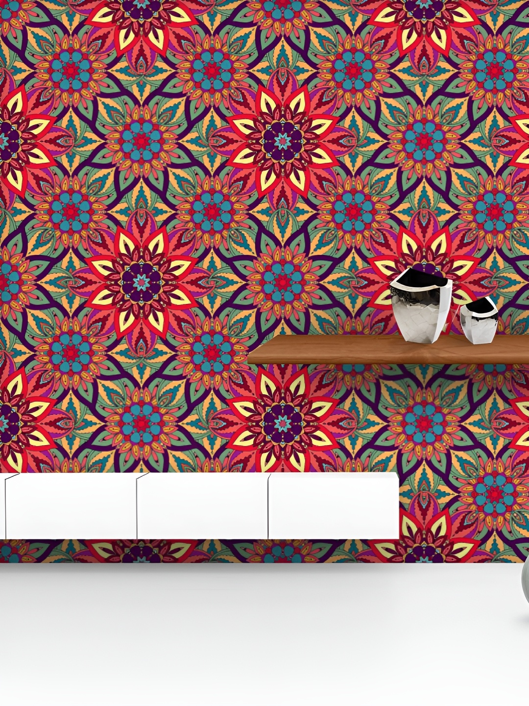 ArtzFolio Printed UV-Resistant Anti-Bacterial Indian Ornate Flowers Peel & Stick Wallpaper, Multi
ArtzFolio Printed UV-Resistant Anti-Bacterial Indian Ornate Flowers Peel & Stick Wallpaper, Multi
