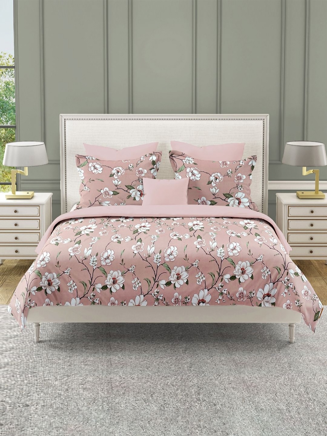 SWAYAM Ananda Pink & White Floral 210 TC Pure Cotton King Bedsheet Set- 2.28 m x 2.73 m
SWAYAM Ananda Pink & White Floral 210 TC Pure Cotton King Bedsheet Set- 2.28 m x 2.73 m
