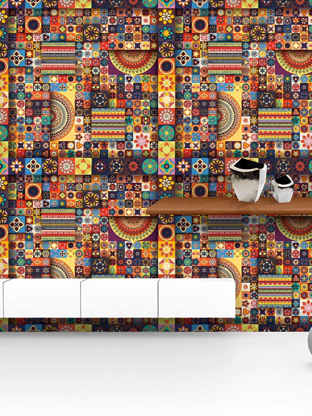 ArtzFolio Printed UV-Resistant Anti-Bacterial Vintage Floral Mandala Peel & Stick Wallpaper, Multi
ArtzFolio Printed UV-Resistant Anti-Bacterial Vintage Floral Mandala Peel & Stick Wallpaper, Multi